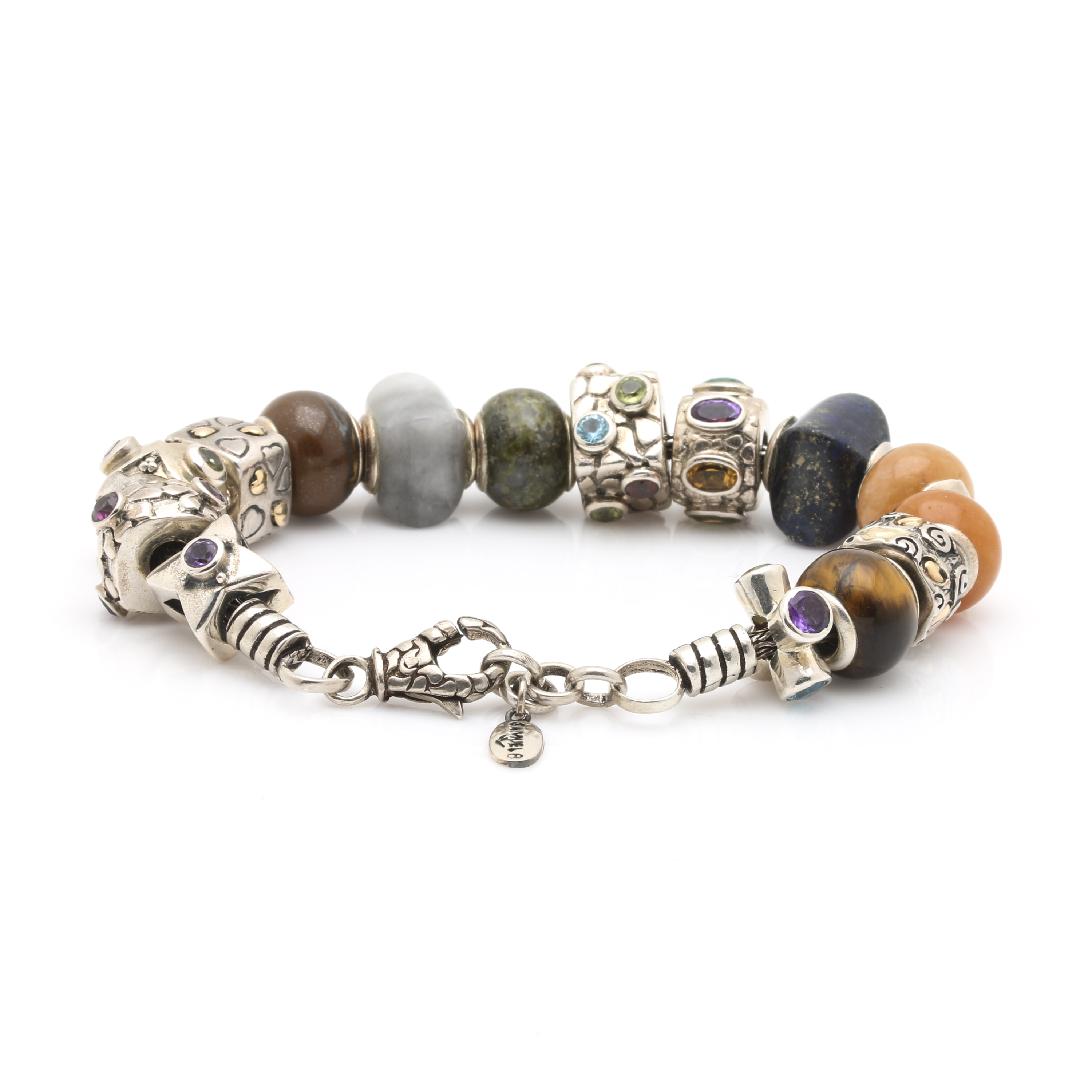Samuel Benham Sterling Silver Gemstone Bracelet and Multi-Gemstone Earrings