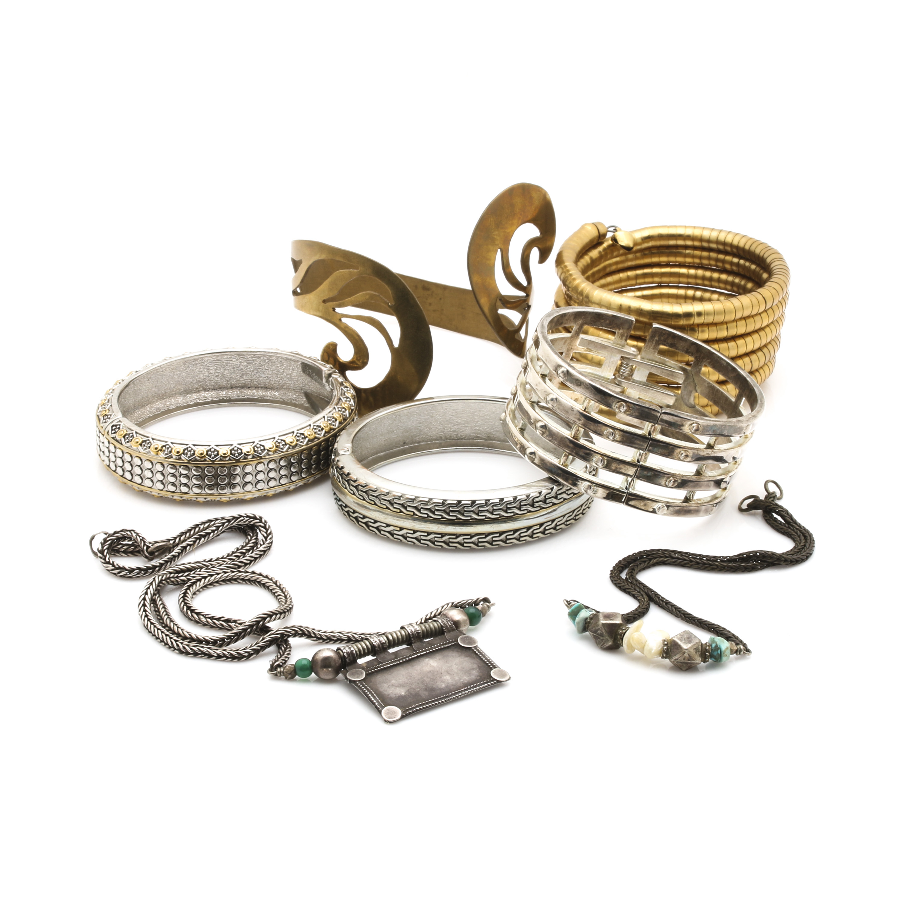 Collection of Costume Jewelry Including 800 Silver