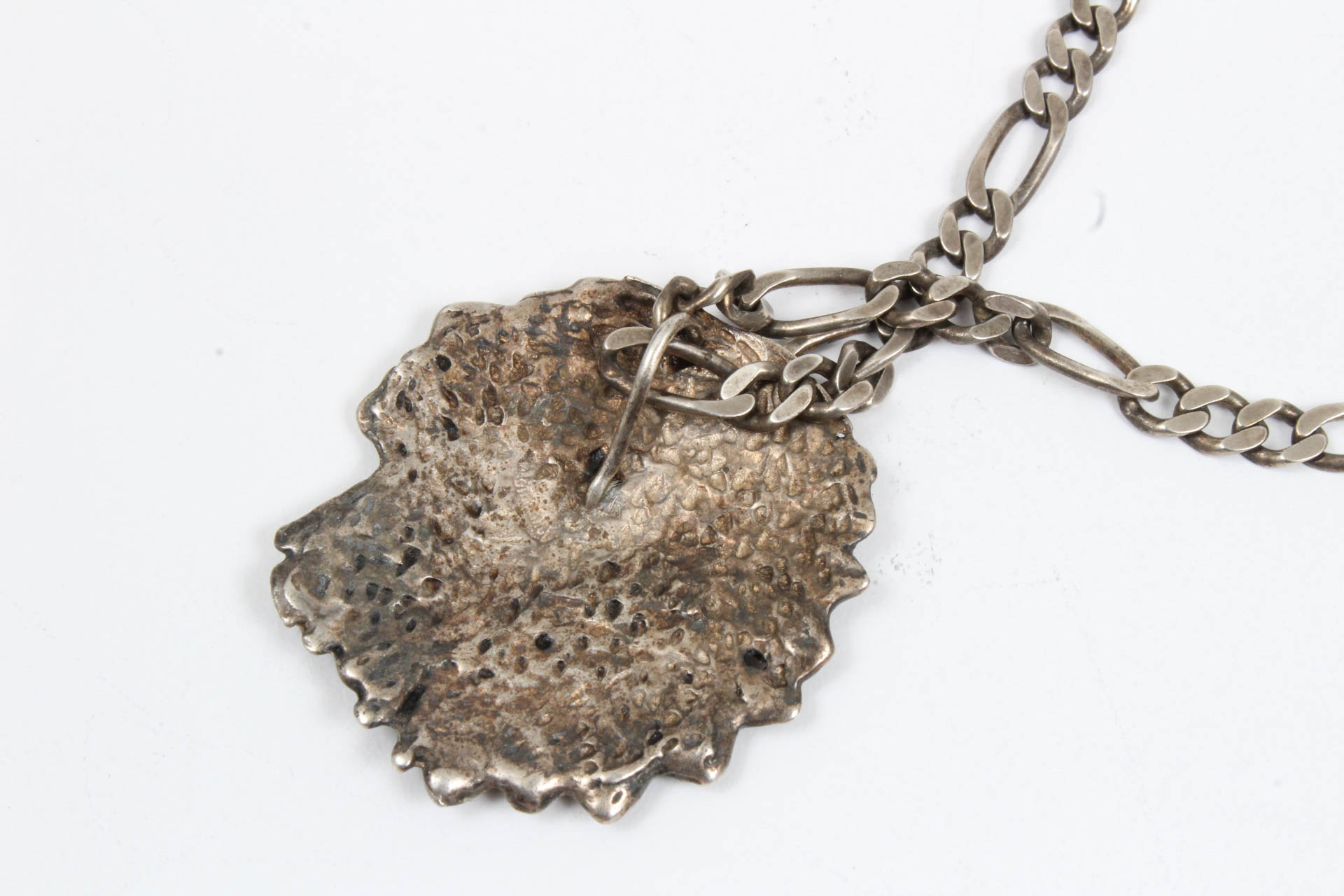 Sterling Silver Native American Bust Pendant Necklace