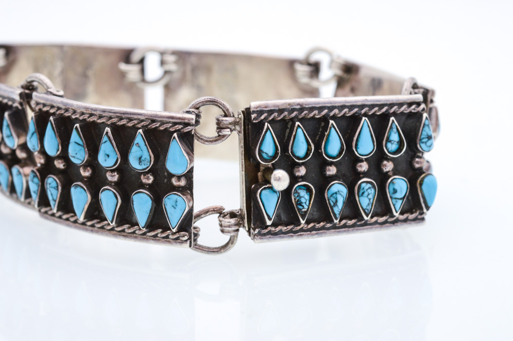 Sterling Silver Natural Turquoise Bracelet