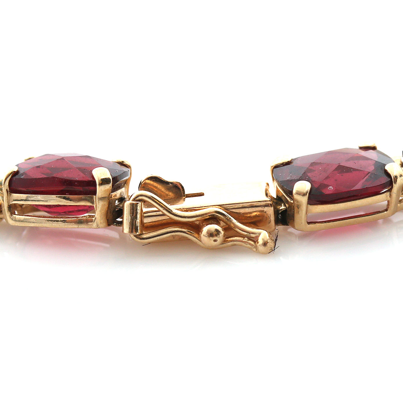 14K Yellow Gold Gemstone and Diamond Bracelet
