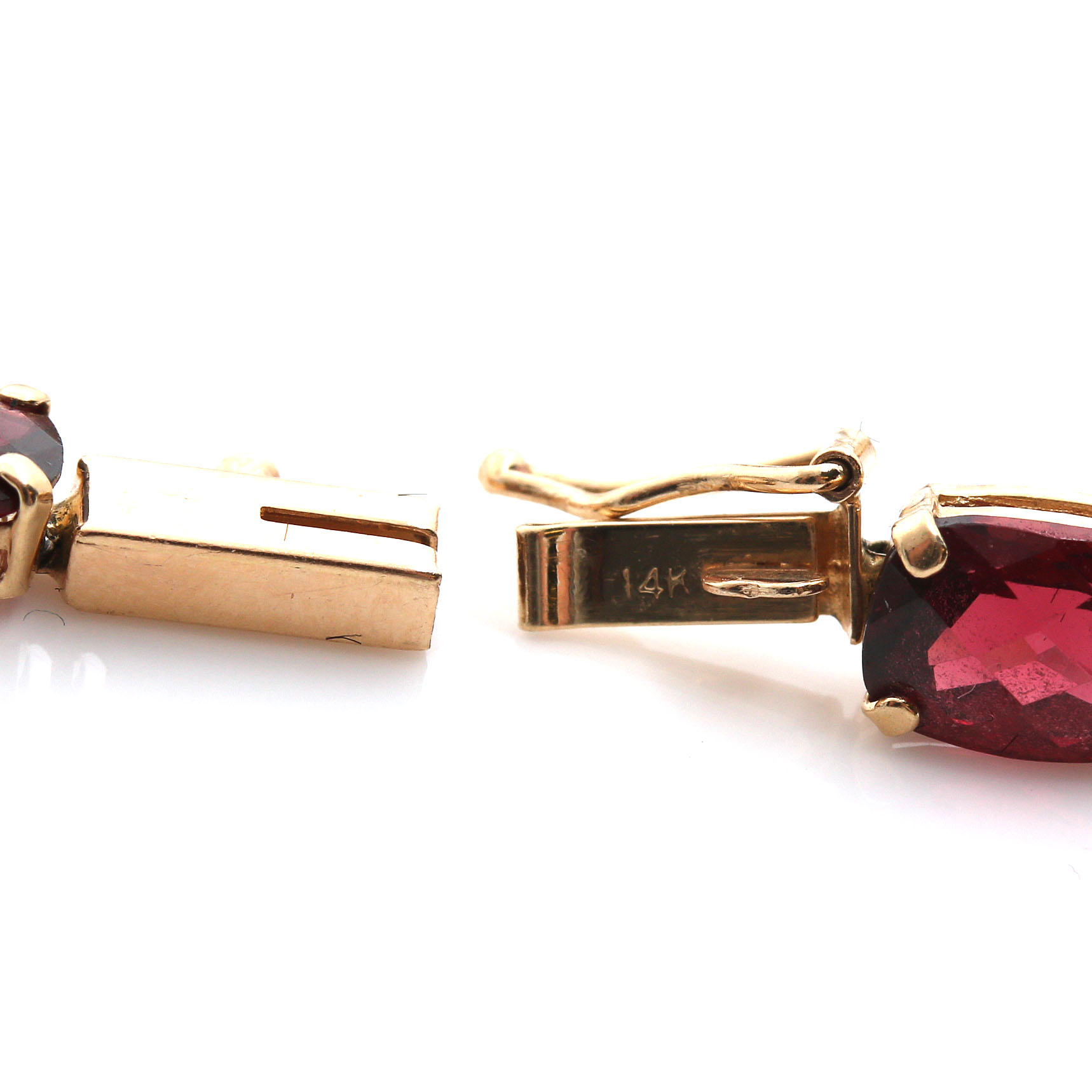 14K Yellow Gold Gemstone and Diamond Bracelet