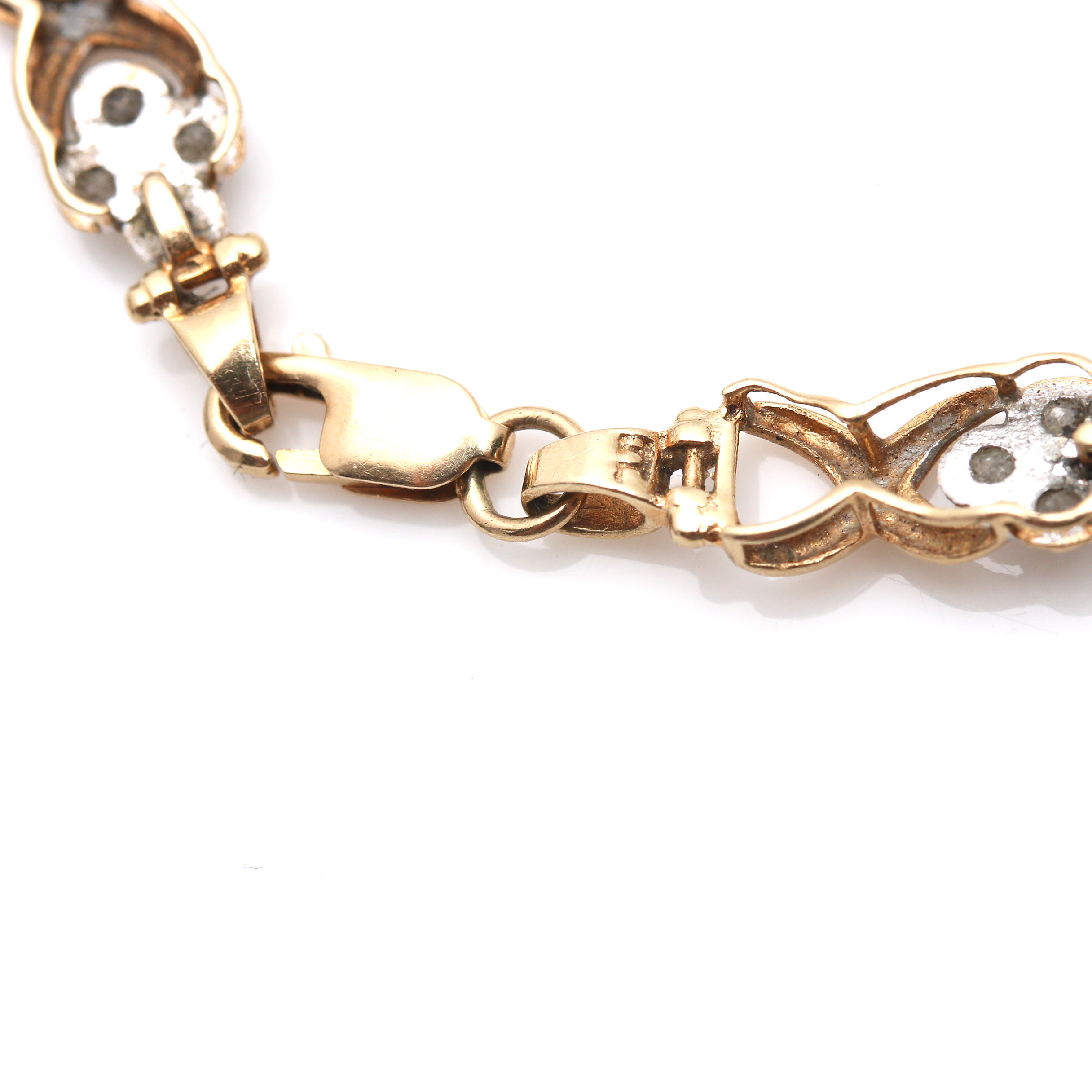 10K Yellow Gold 0.96 CTW Diamond Bracelet and Garnet Pendant