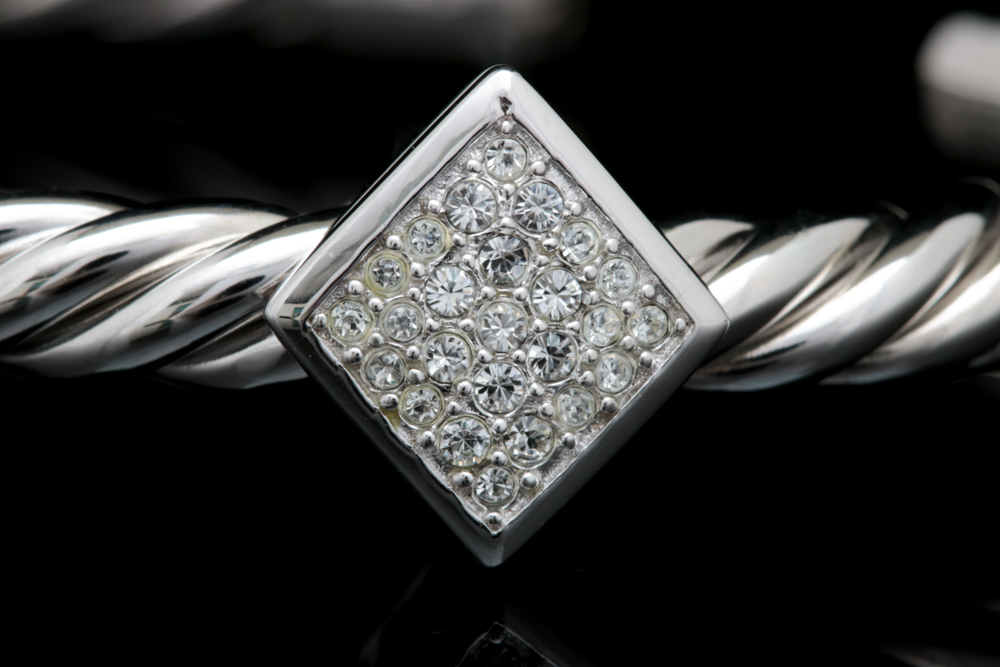 Sterling Silver and Crystal Cuff Bracelet