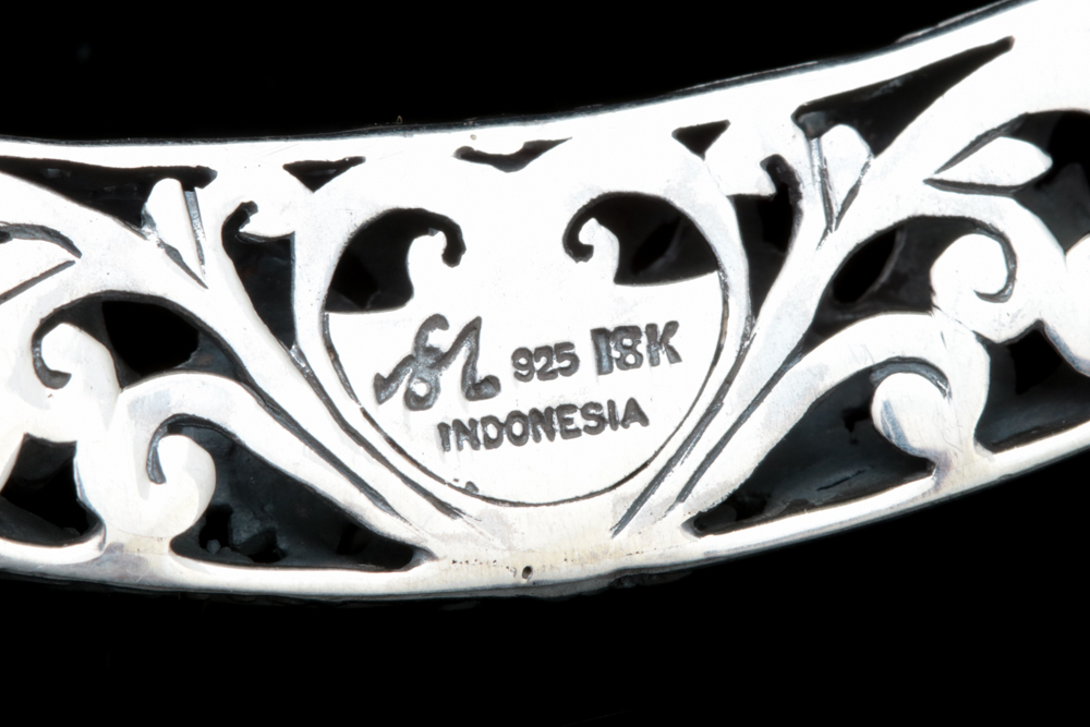 Robert Manse Sterling Silver and 18K Yellow Gold Floral Necklace