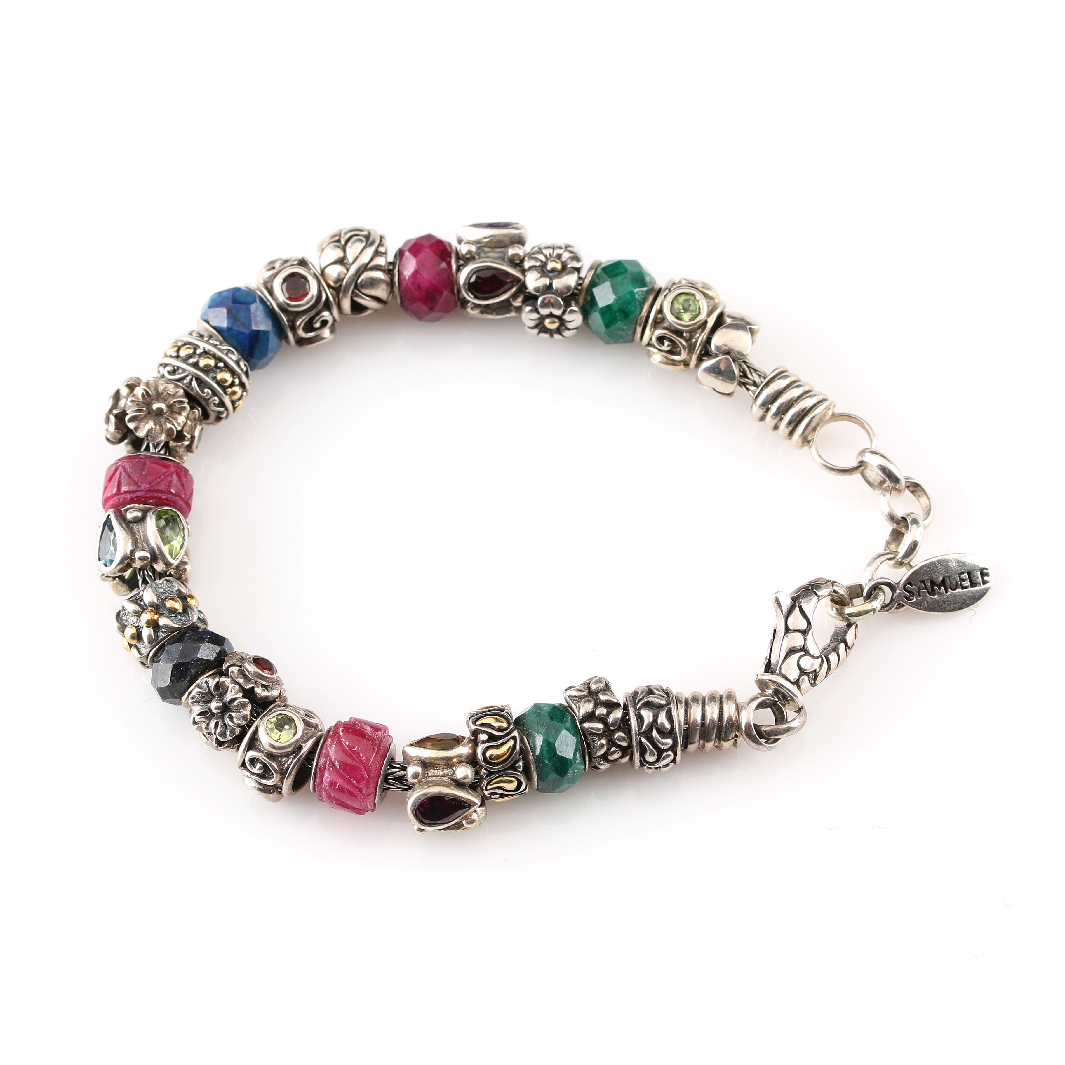 Sterling Silver and Gemstone Earrings and Bracelet Including Samuelle