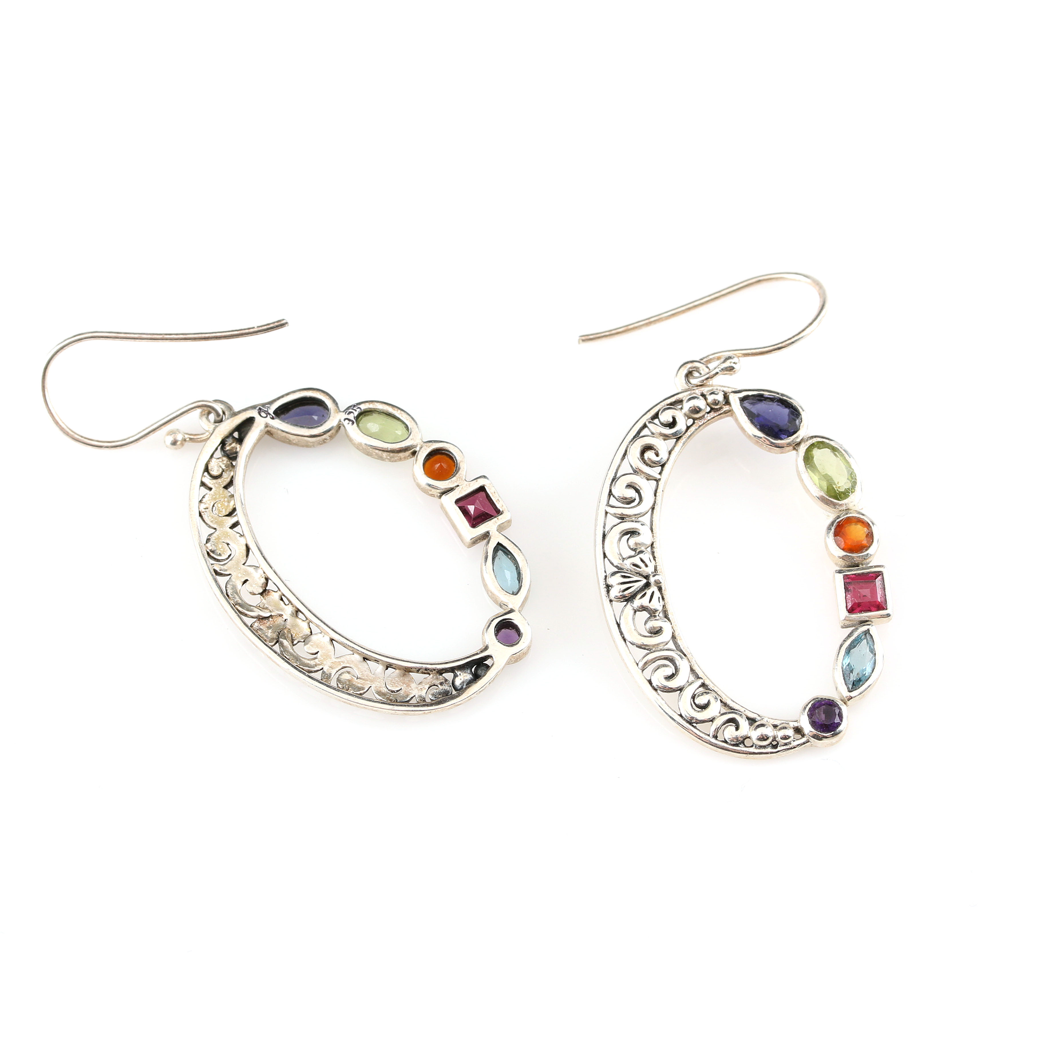 Sterling Silver and Gemstone Earrings and Bracelet Including Samuelle