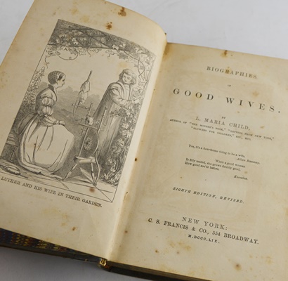 L. Maria Child "Biographies of Good Wives" Hardcover Book