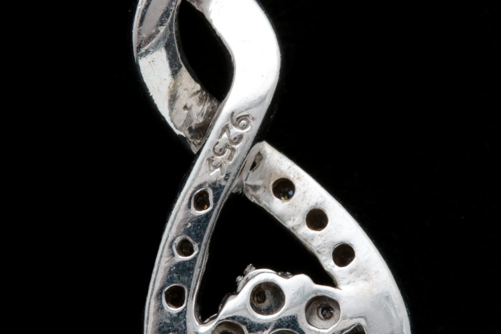 Sterling Silver and Diamond Pendant with Chain