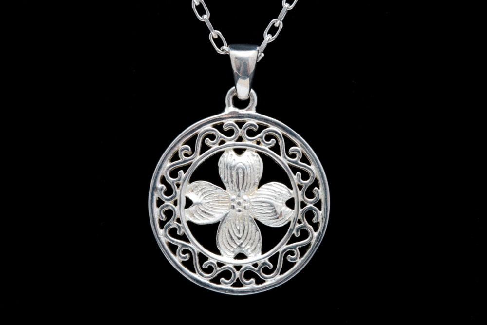 Sterling Silver Four Leaf Clover Pendant with Chain