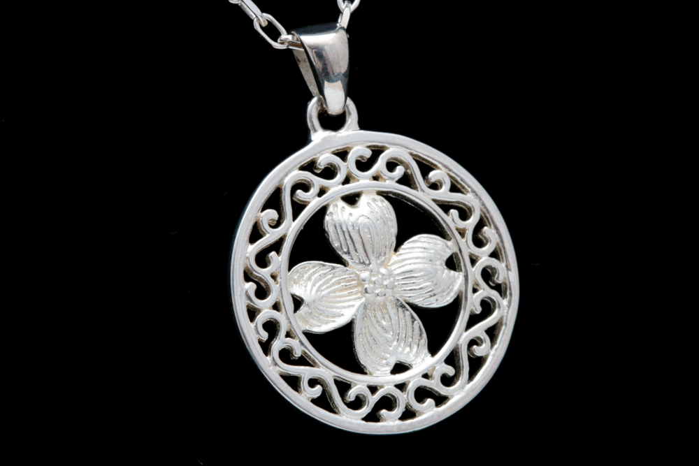 Sterling Silver Four Leaf Clover Pendant with Chain