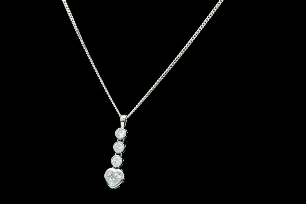 Sterling Silver and Cubic Zirconia Pendant with Chain