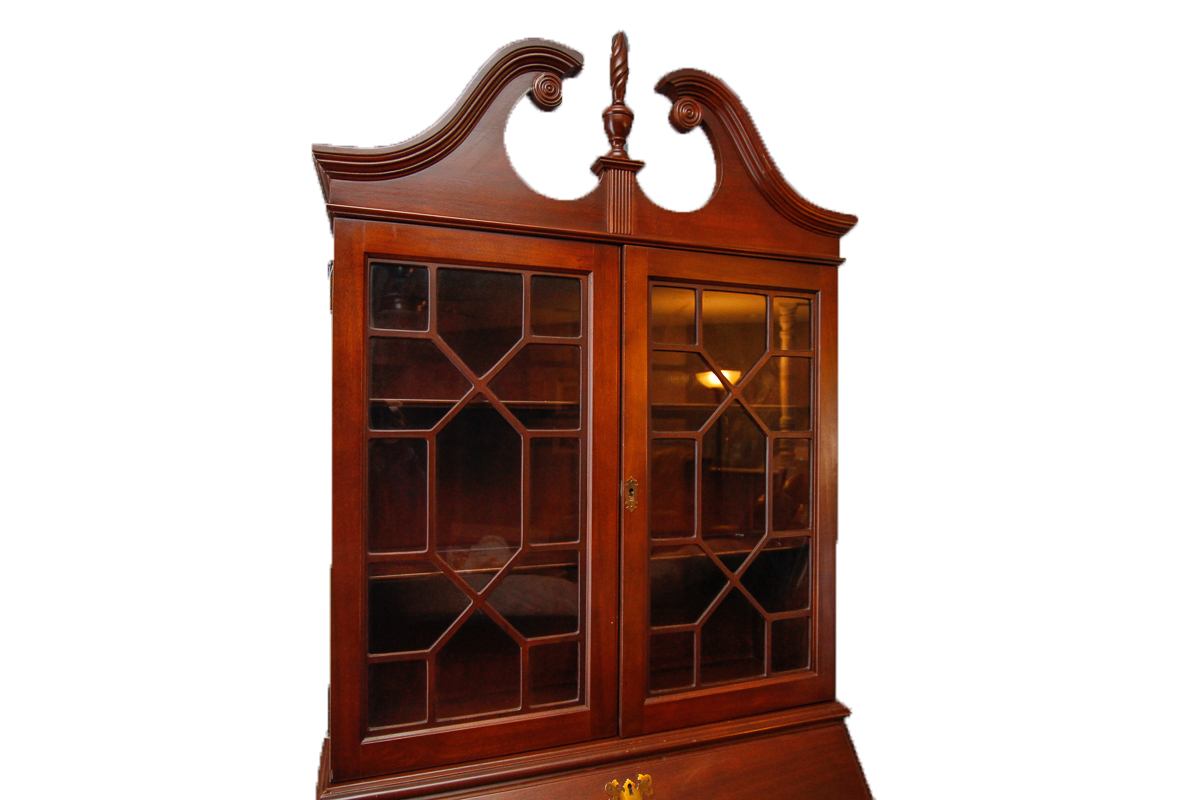 Vintage Mahogany Chippendale Style Secretary Desk