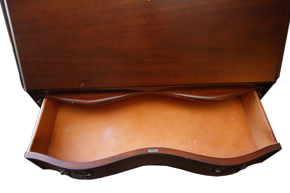 Vintage Mahogany Chippendale Style Secretary Desk