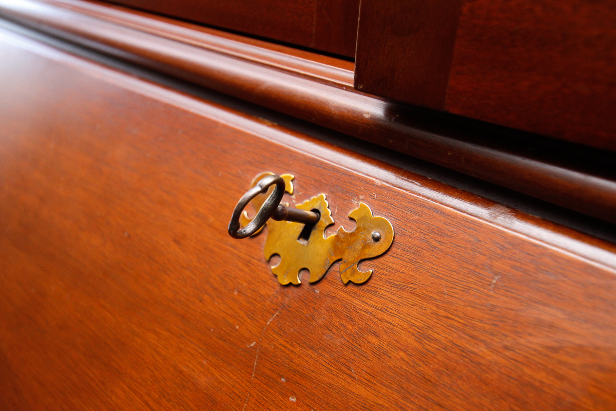 Vintage Mahogany Chippendale Style Secretary Desk