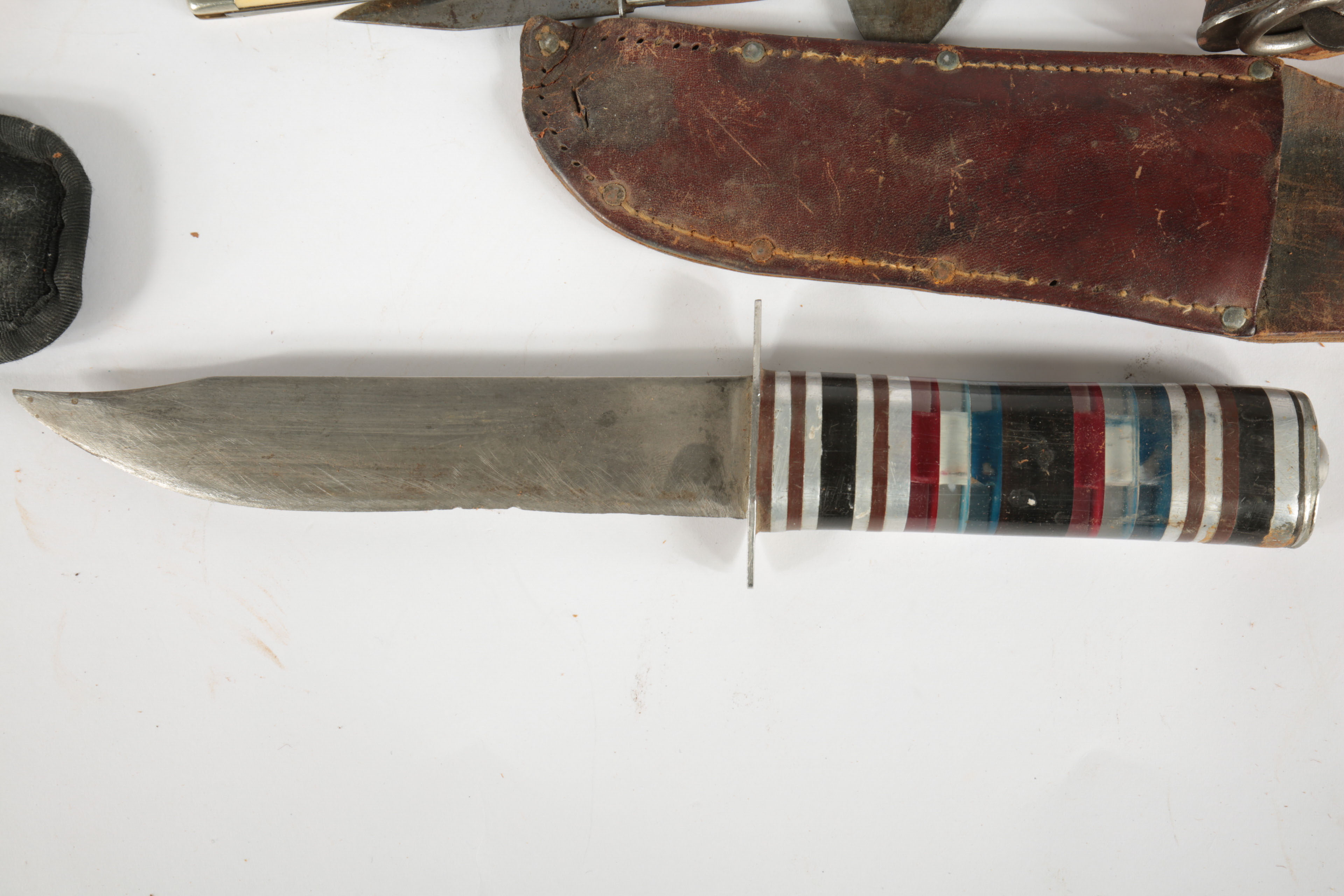 Large Collection of Fixed Blade Knives and a Folding Knife