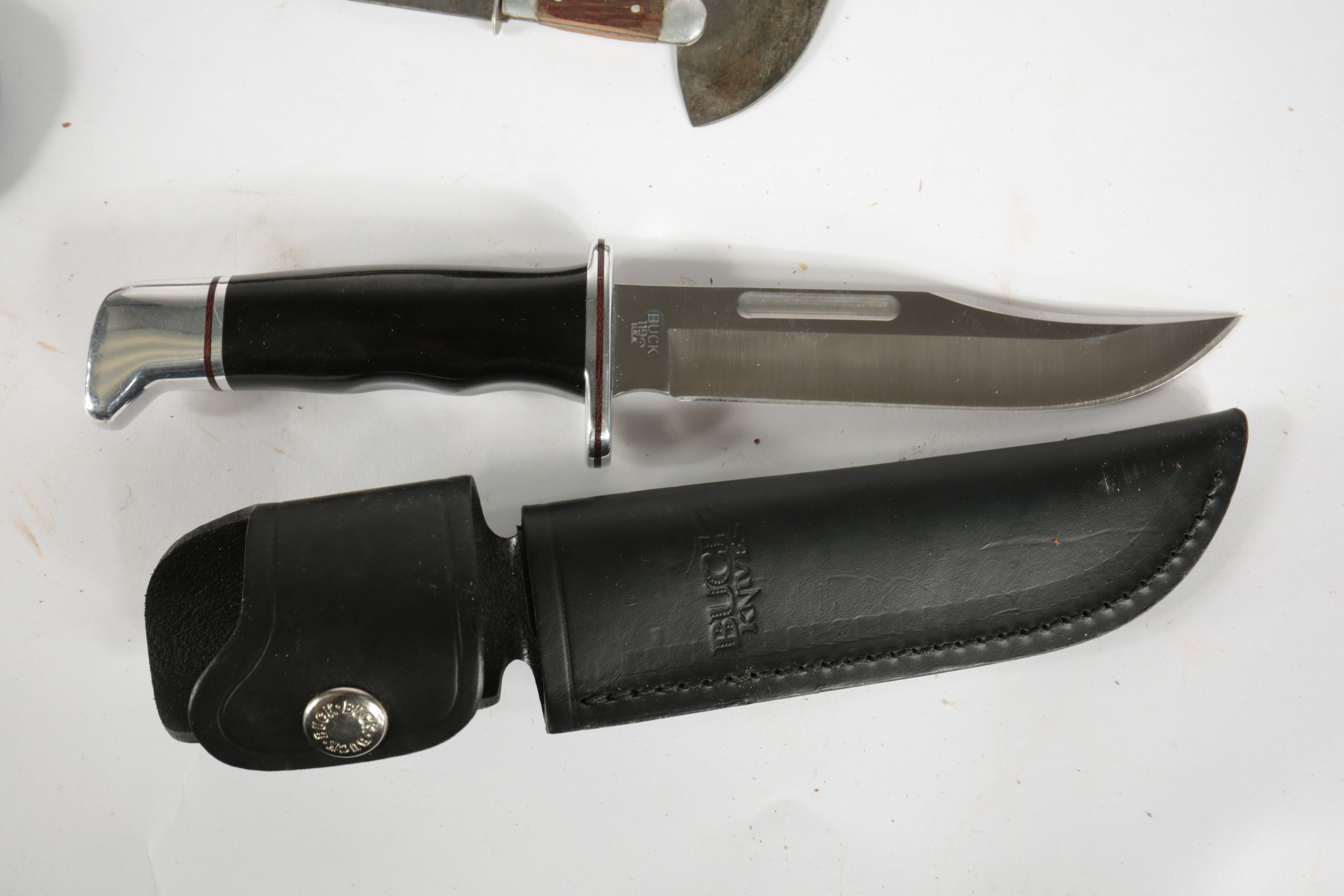 Large Collection of Fixed Blade Knives and a Folding Knife