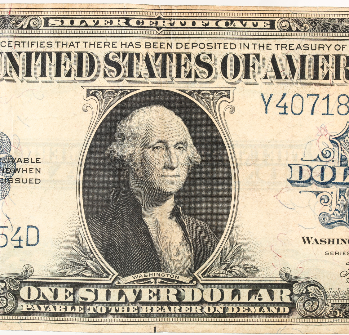 1923 'Horse Blanket' One-Dollar Silver Certificate and Fractional Currency