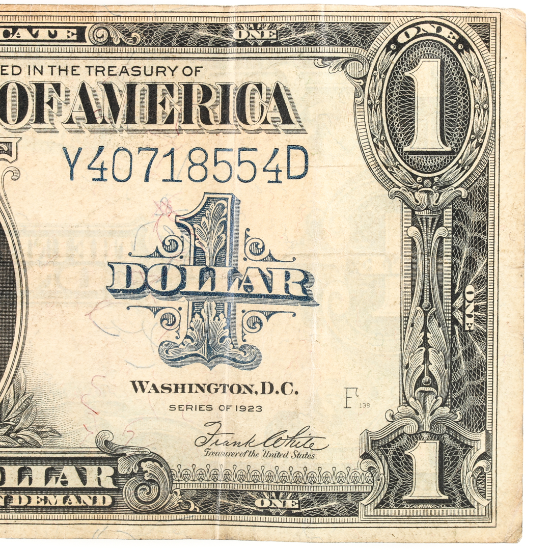 1923 'Horse Blanket' One-Dollar Silver Certificate and Fractional Currency