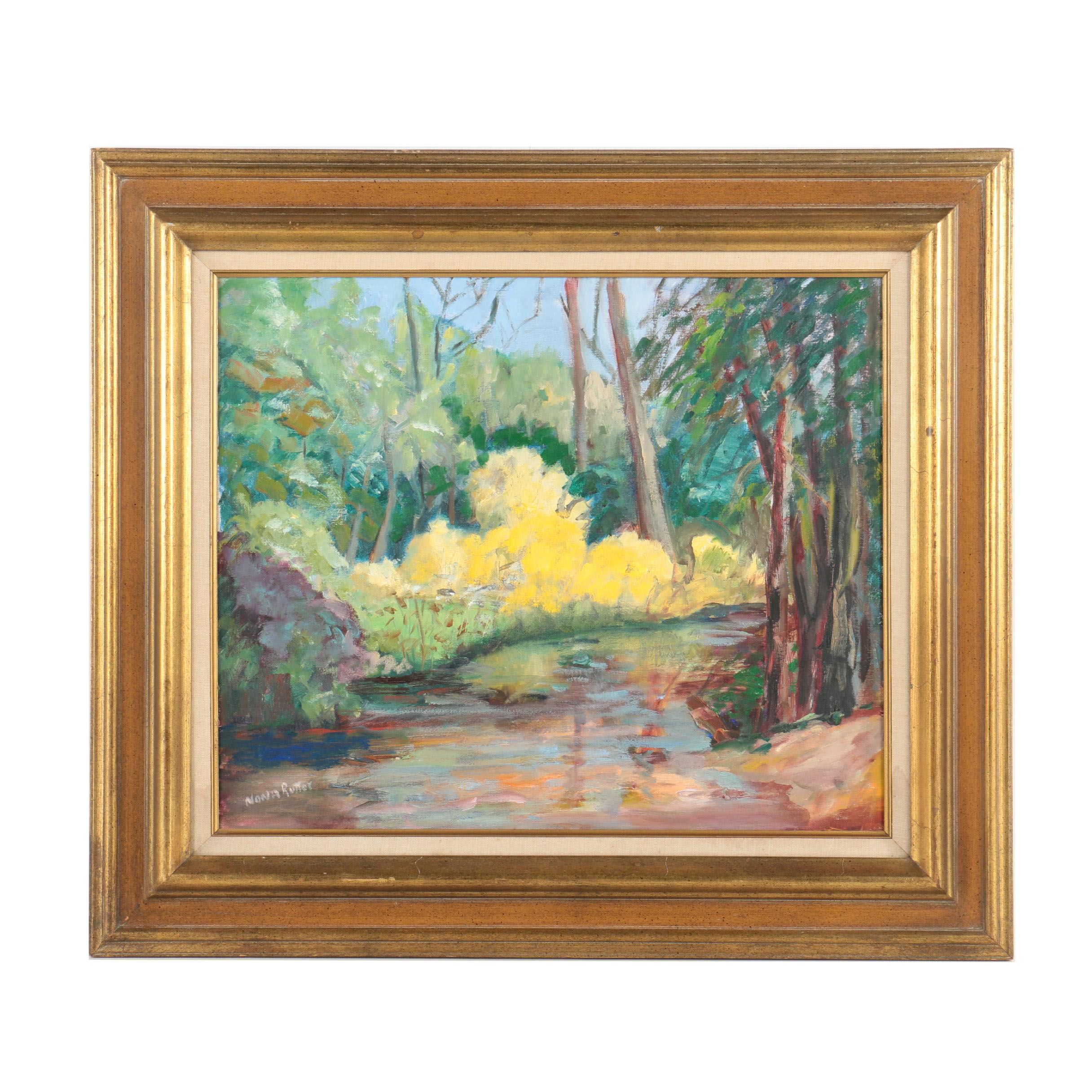 Nona Rutter Oil Painting on Canvas "Swamp Yellow"