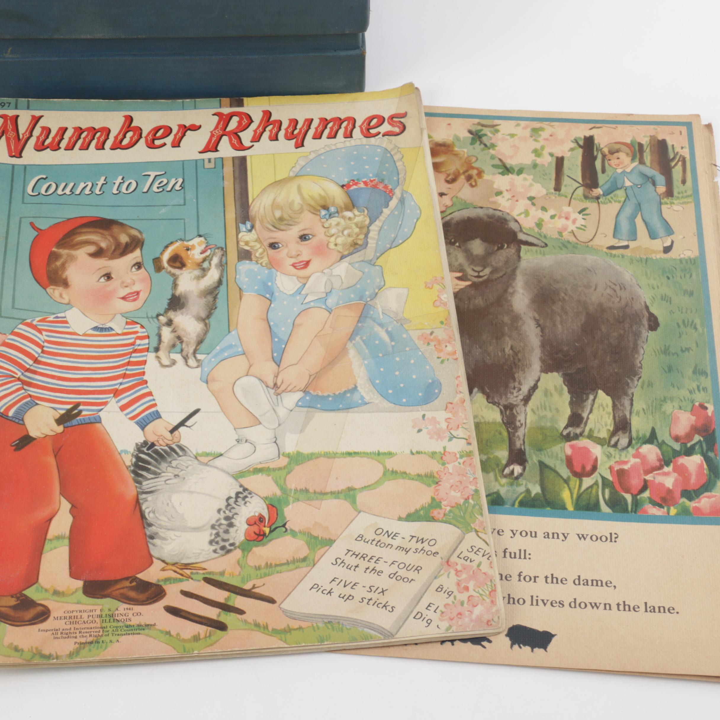 Vintage Primer Cards and "Number Rhymes" Counting Book