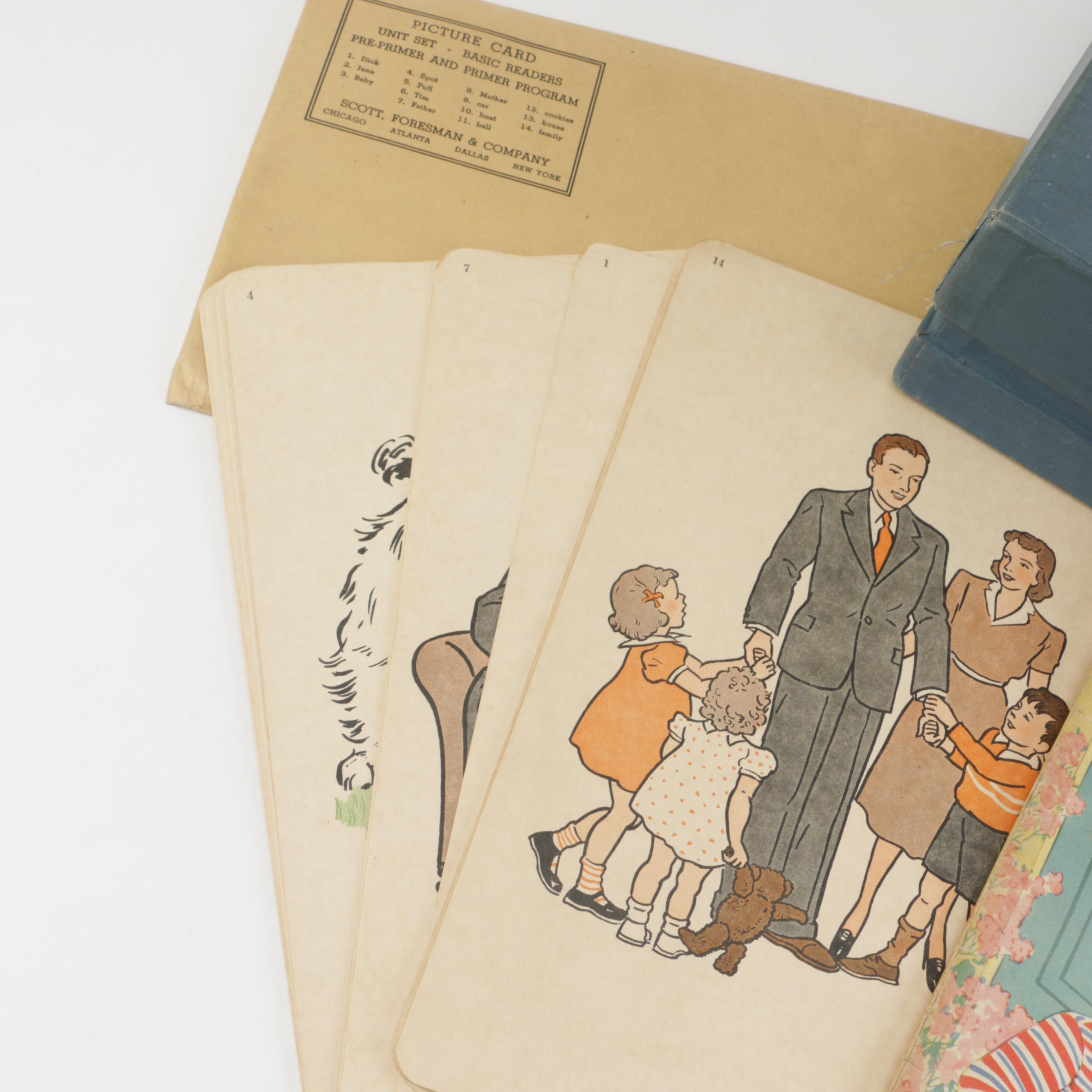 Vintage Primer Cards and "Number Rhymes" Counting Book