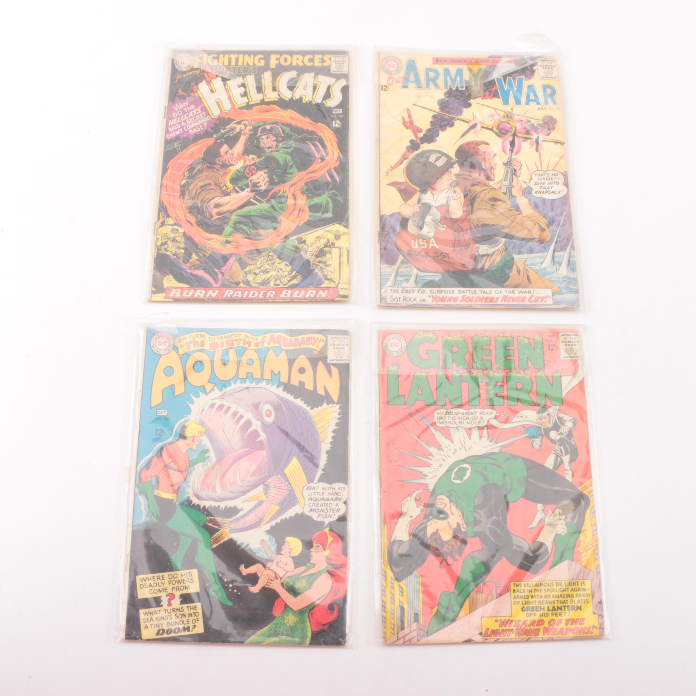 Collection of DC Comic Books featuring "Aquaman" and "Green Lantern"