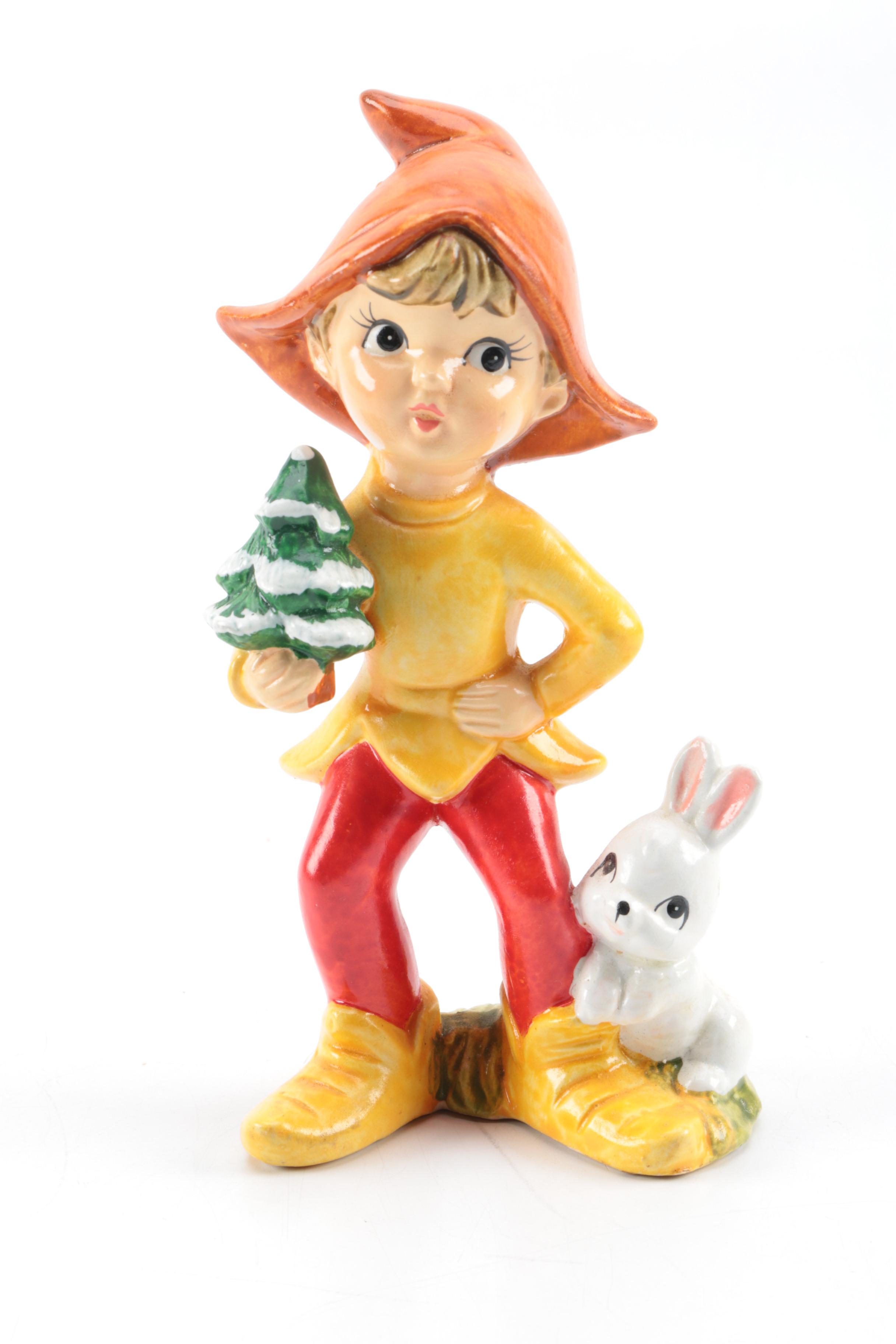 Vintage Christmas Elf Figurines