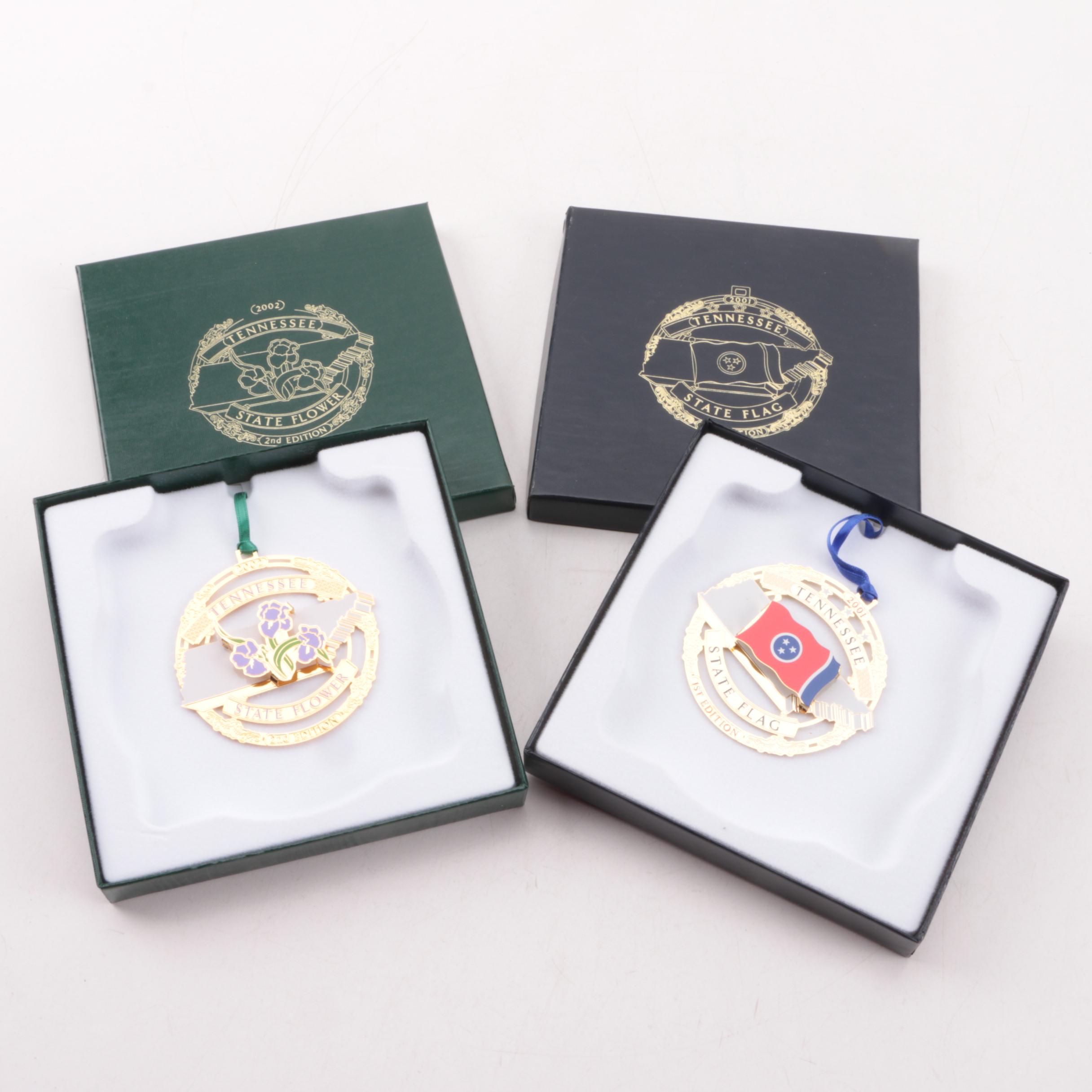 Pair of Tennessee Commemorative Christmas Tree Ornaments