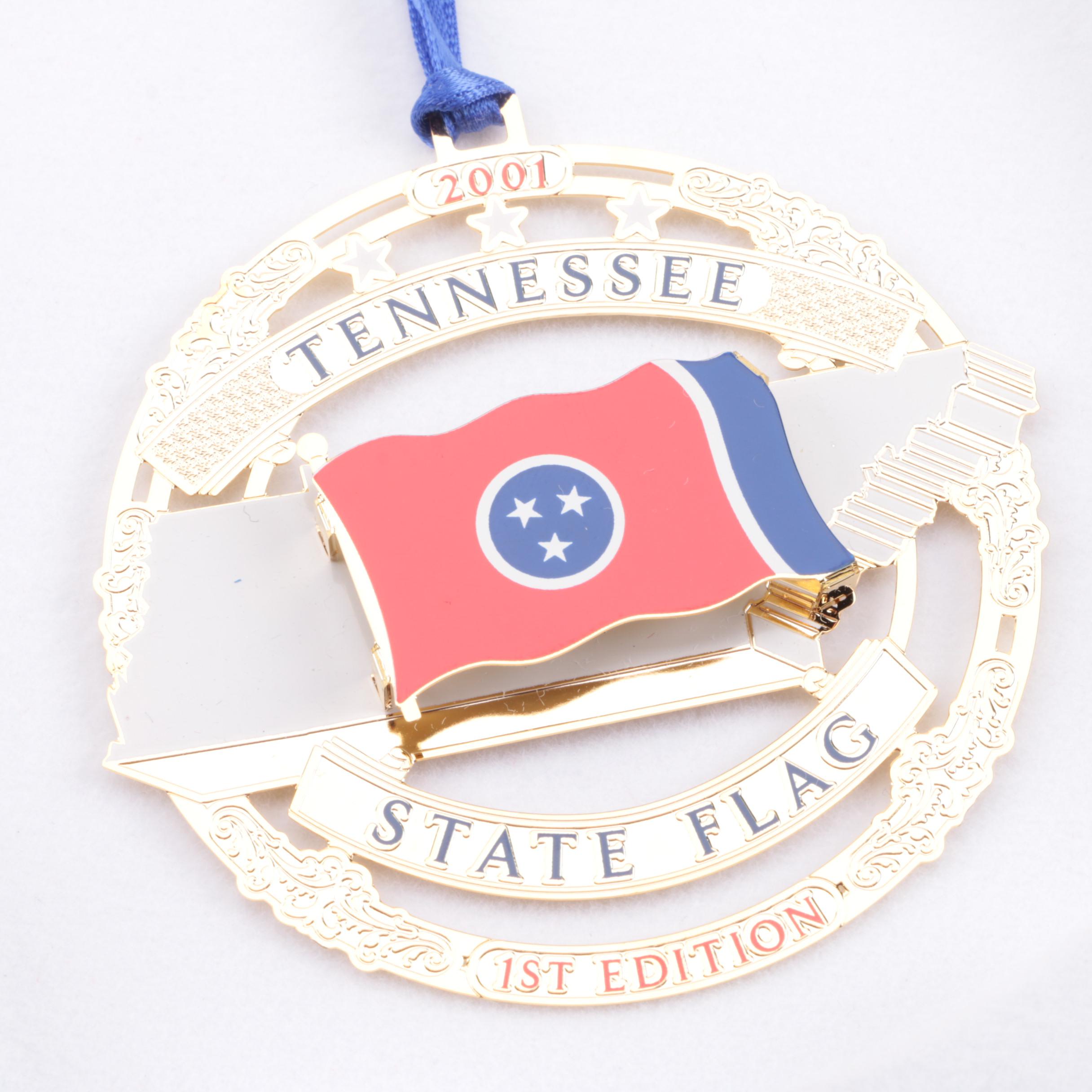 Pair of Tennessee Commemorative Christmas Tree Ornaments