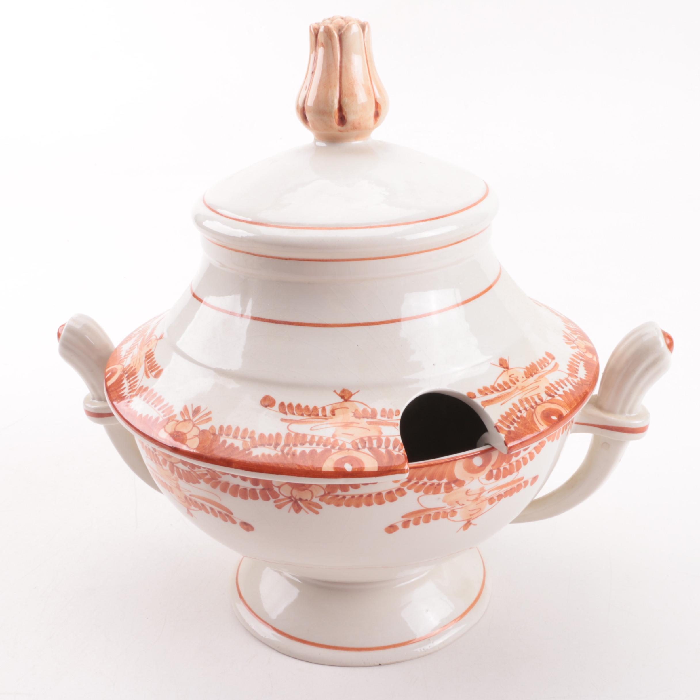 Soup Tureen, Ladle and Platter