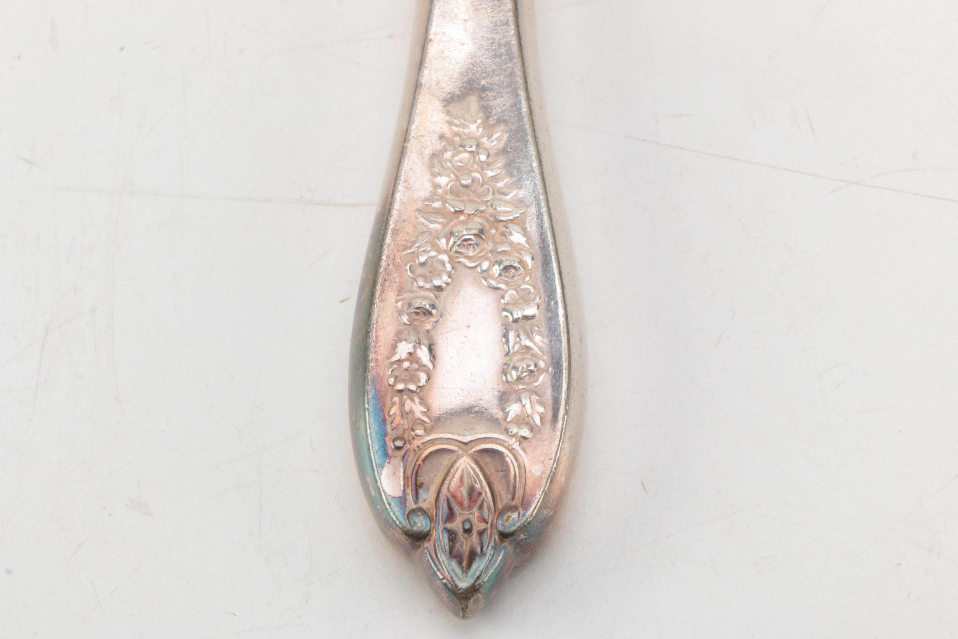 1847 Rogers "Old Colony" Silver Plate Knives with Other Silver Plate Flatware