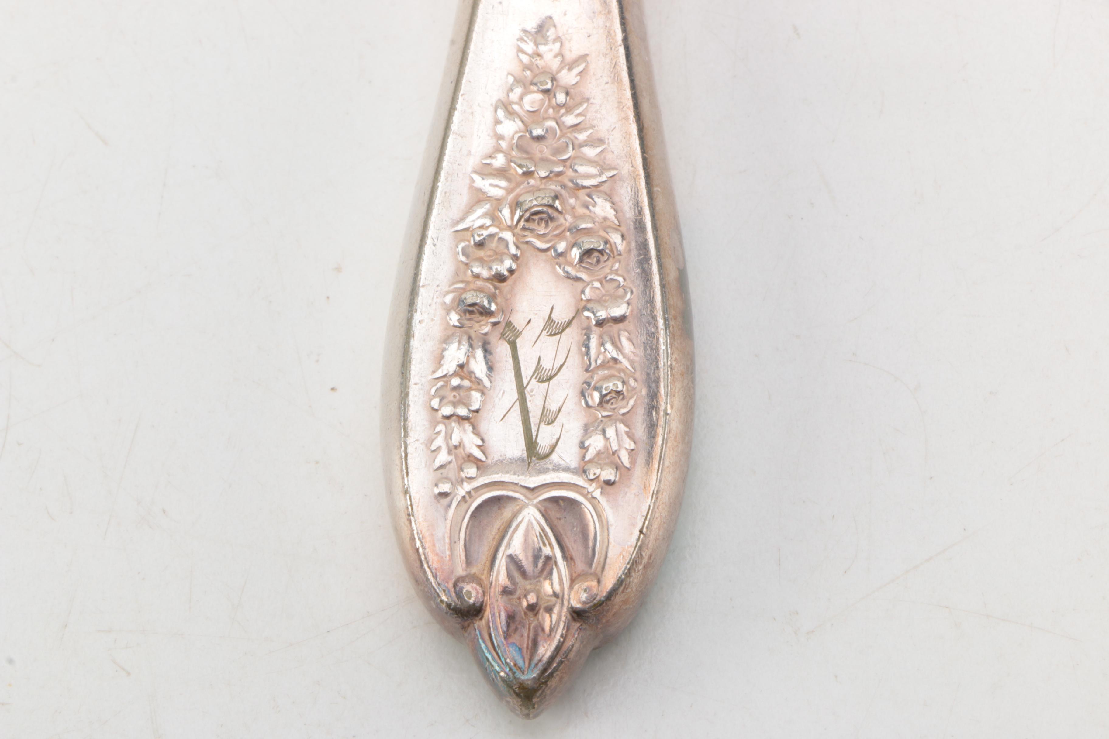 1847 Rogers "Old Colony" Silver Plate Knives with Other Silver Plate Flatware