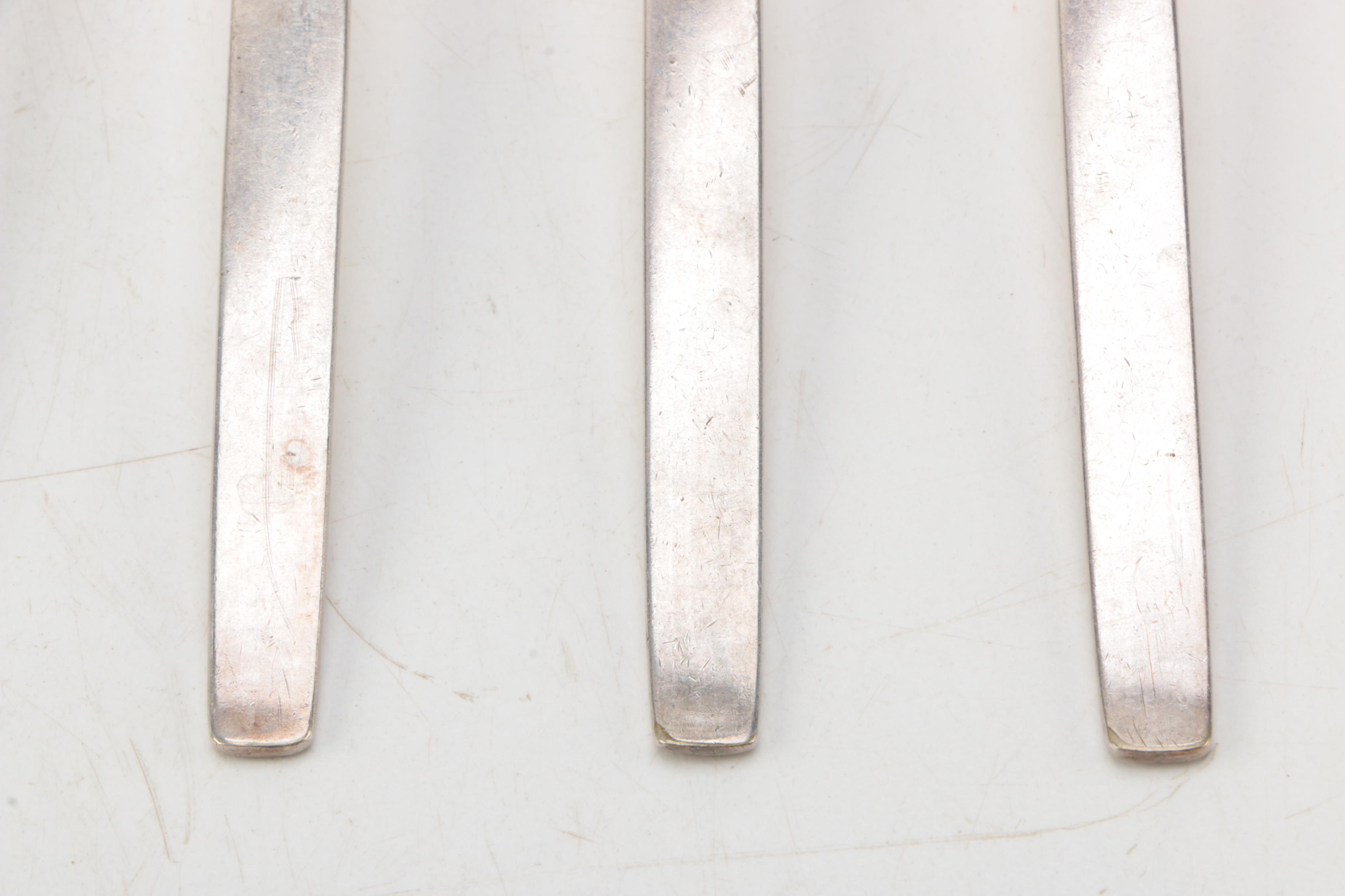 1847 Rogers "Old Colony" Silver Plate Knives with Other Silver Plate Flatware