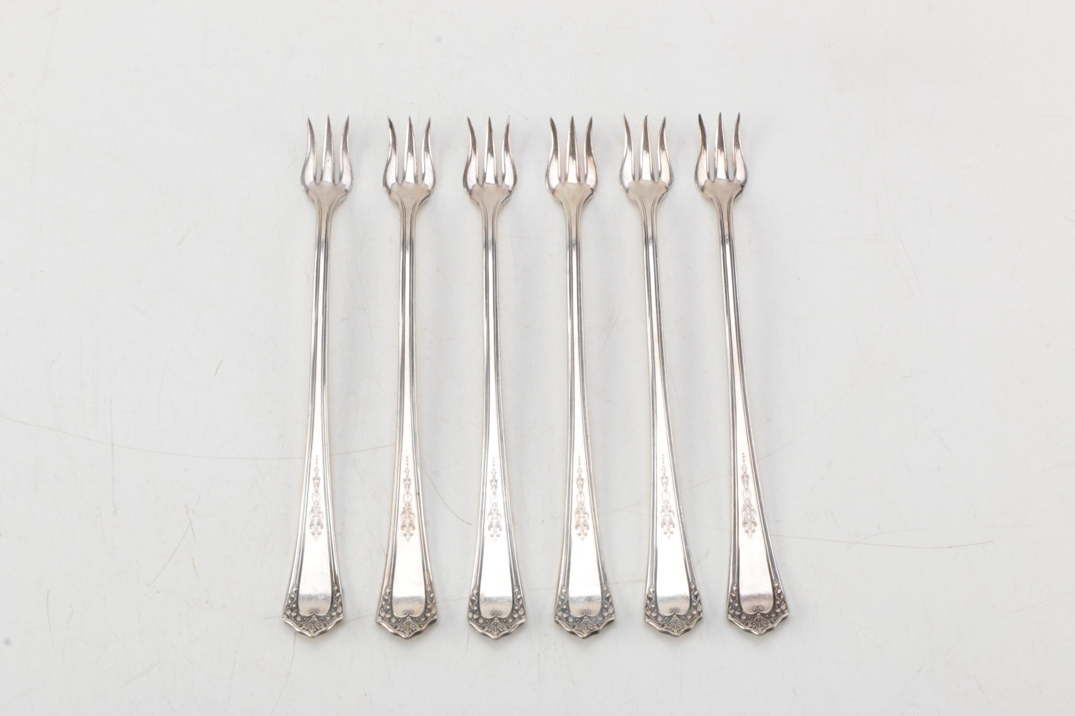 1847 Rogers "Old Colony" Silver Plate Knives with Other Silver Plate Flatware