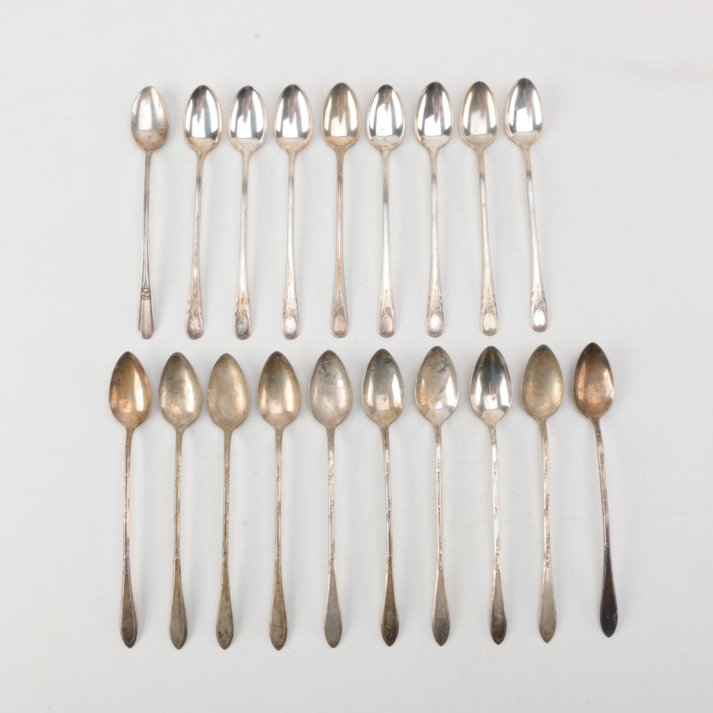 Collection of Silver Plate Iced Tea Spoons by New England Manufacturers