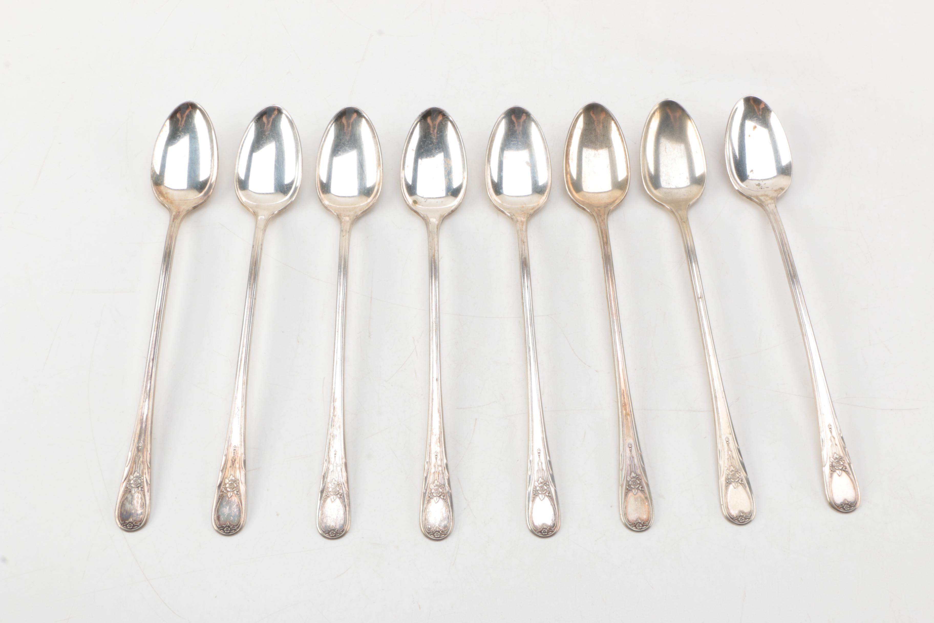 Collection of Silver Plate Iced Tea Spoons by New England Manufacturers