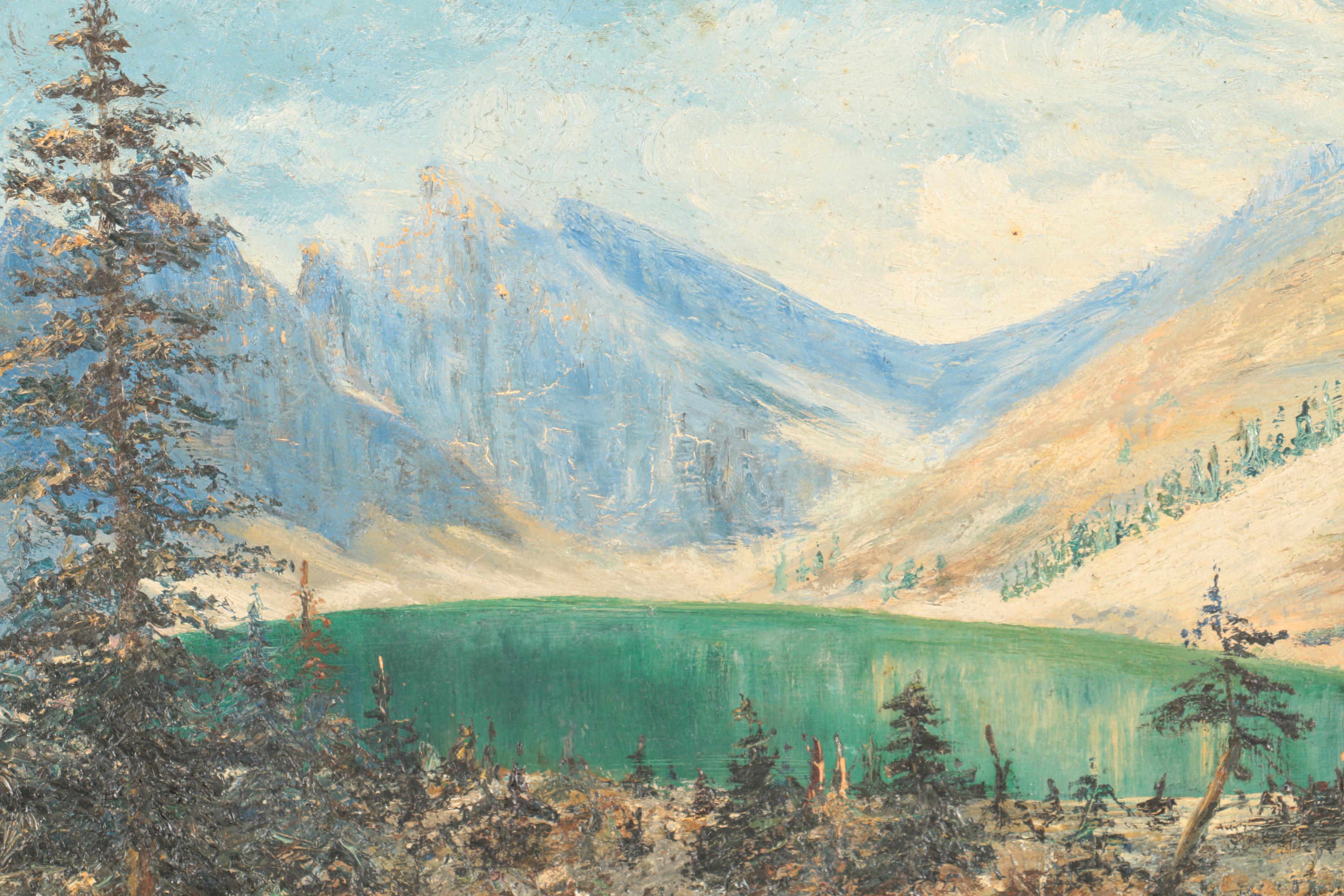 M.L. Carrick Oil Painting of a Mountain Pond