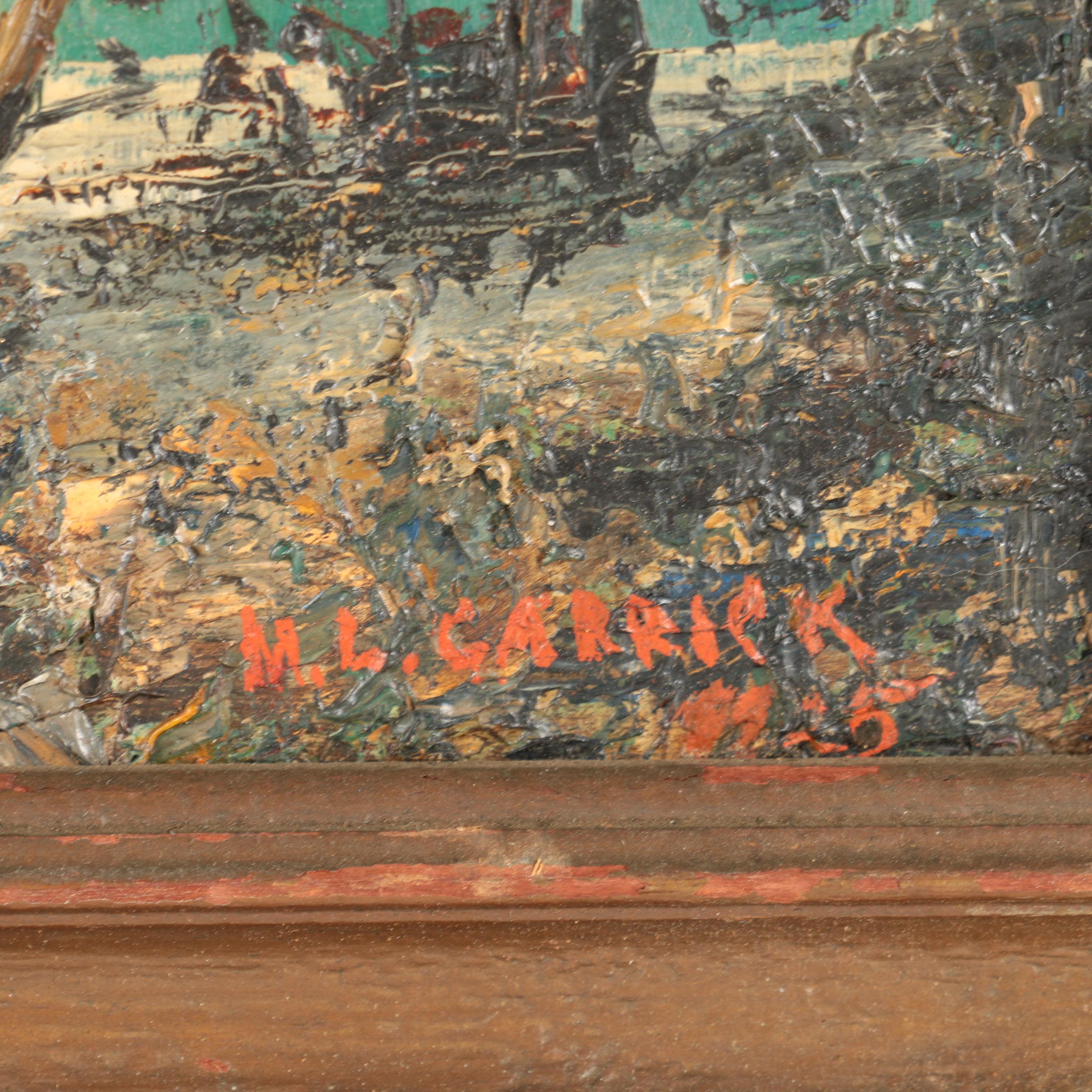 M.L. Carrick Oil Painting of a Mountain Pond