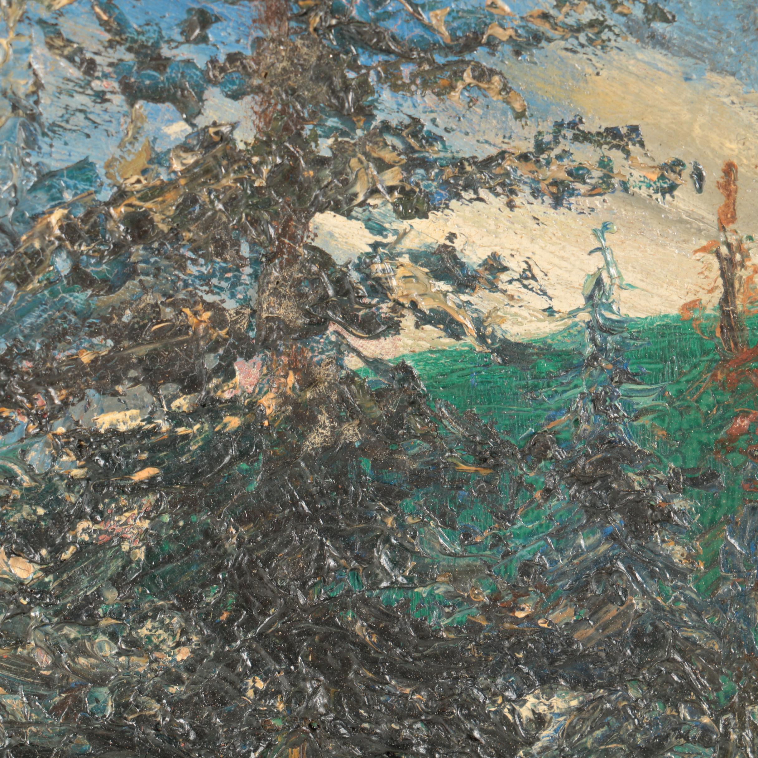 M.L. Carrick Oil Painting of a Mountain Pond