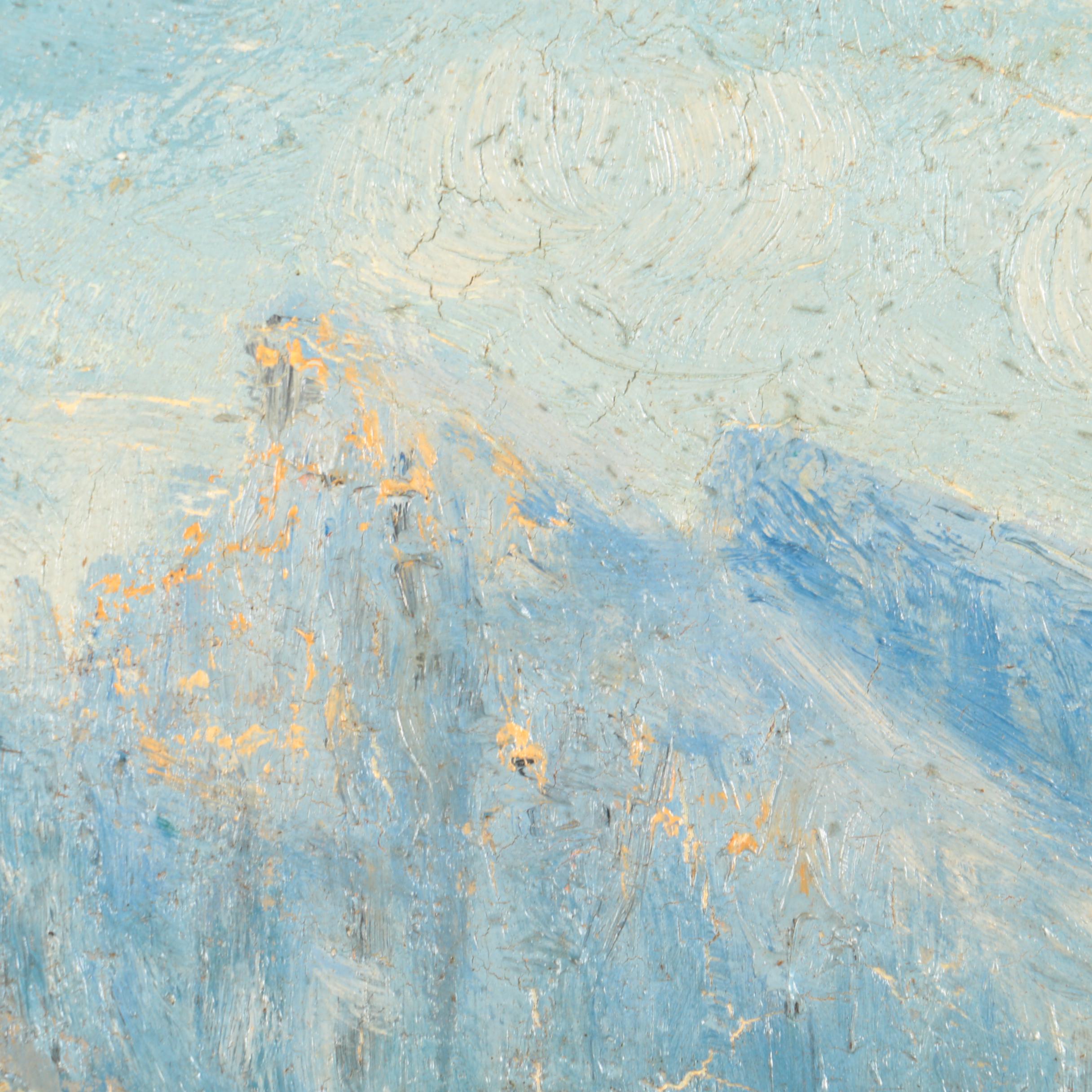 M.L. Carrick Oil Painting of a Mountain Pond