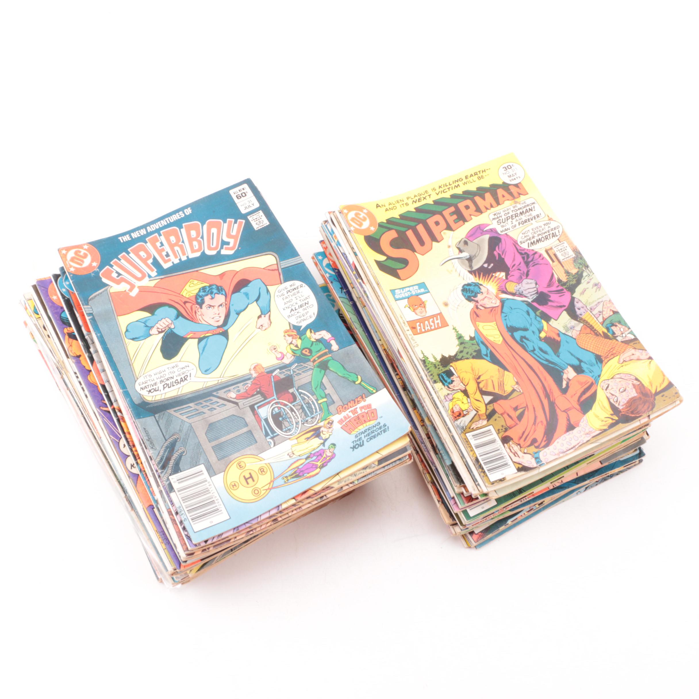 Assorted DC Comic Books featuring "Superman" and "Action Comics"
