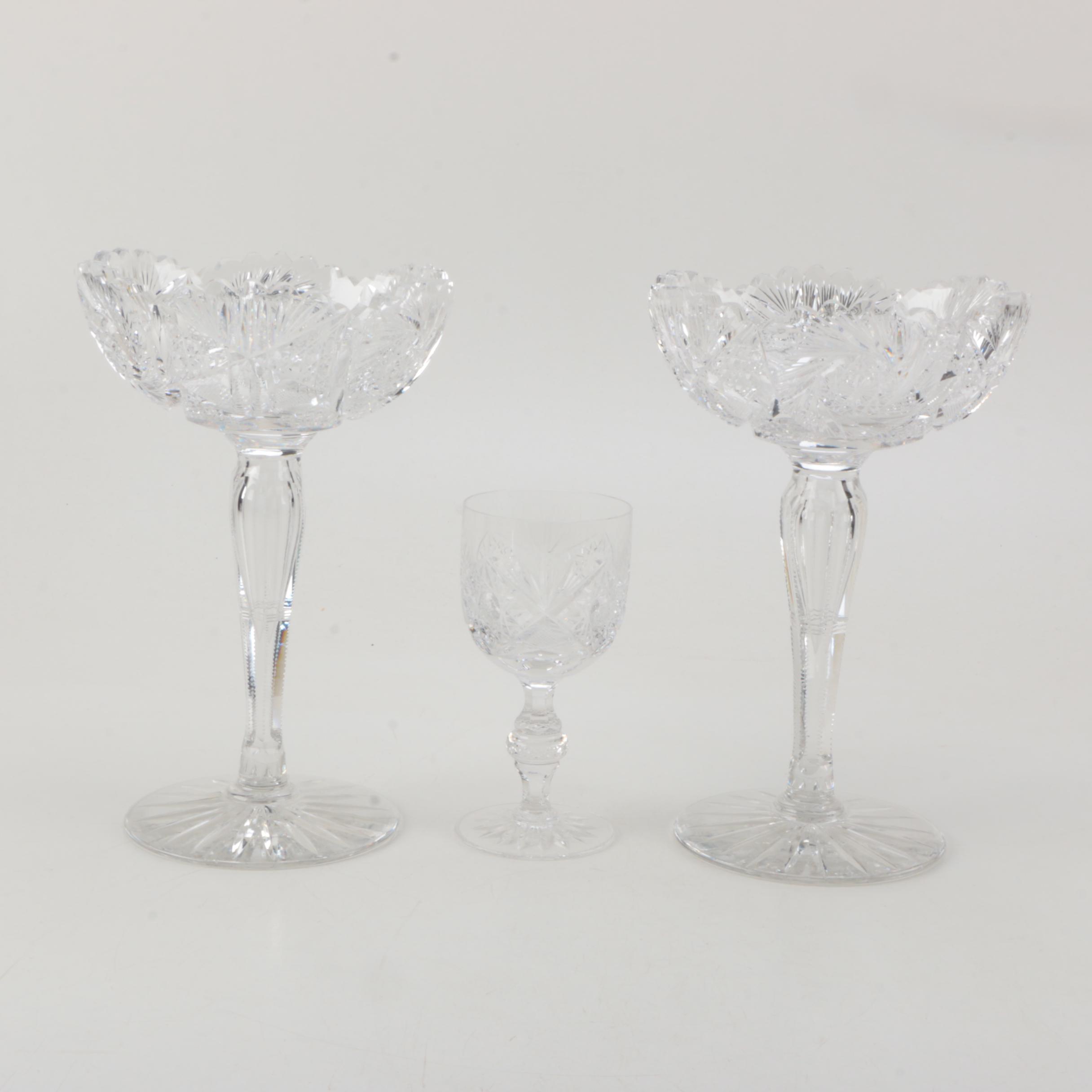 Crystal Candy Dishes and Goblet