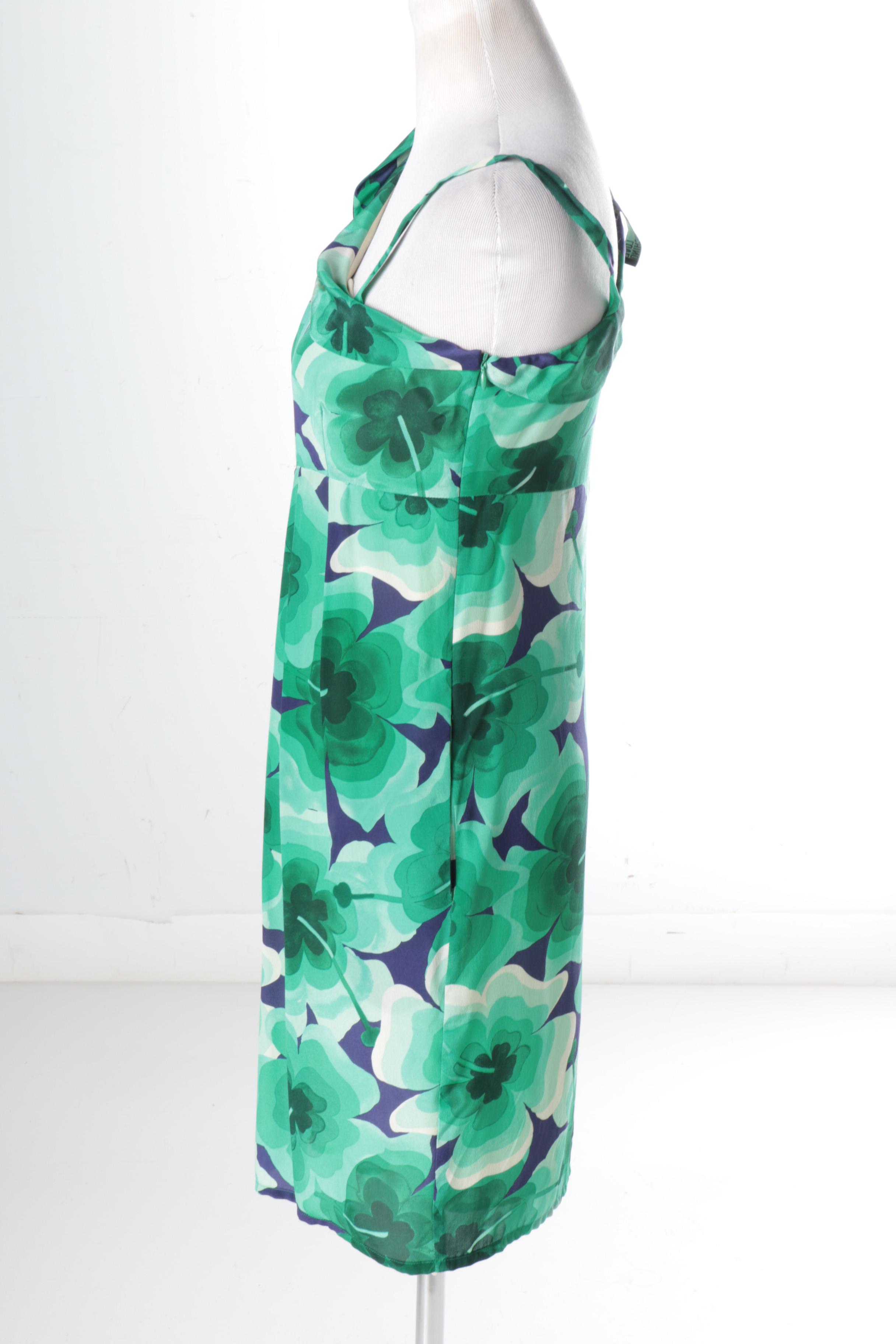 Love Moschino Asymmetrical Shoulder Silk Dress