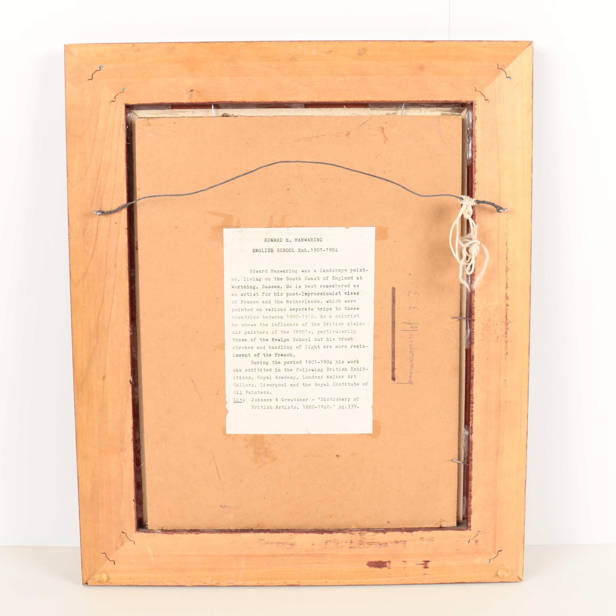 Oil Painting of Town Street Attributed to Edward E. Manwaring