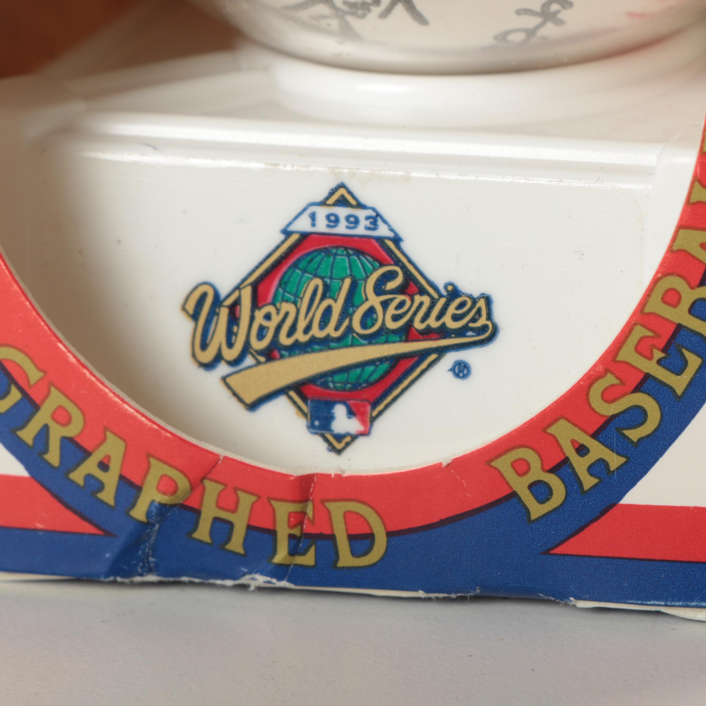 1982 "World Champions" Plaque and 1993 World Series Baseball