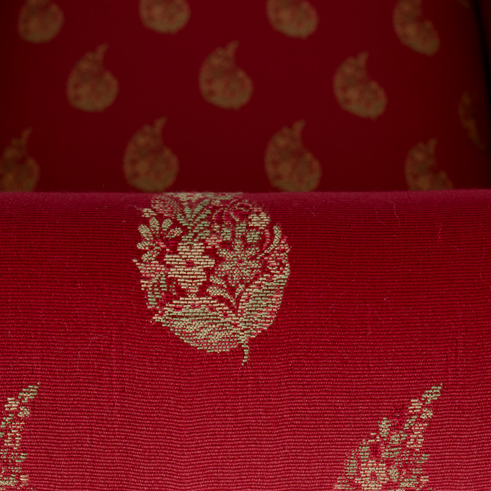 Chippendale Style Upholstered Wingback Chair by Ethan Allen