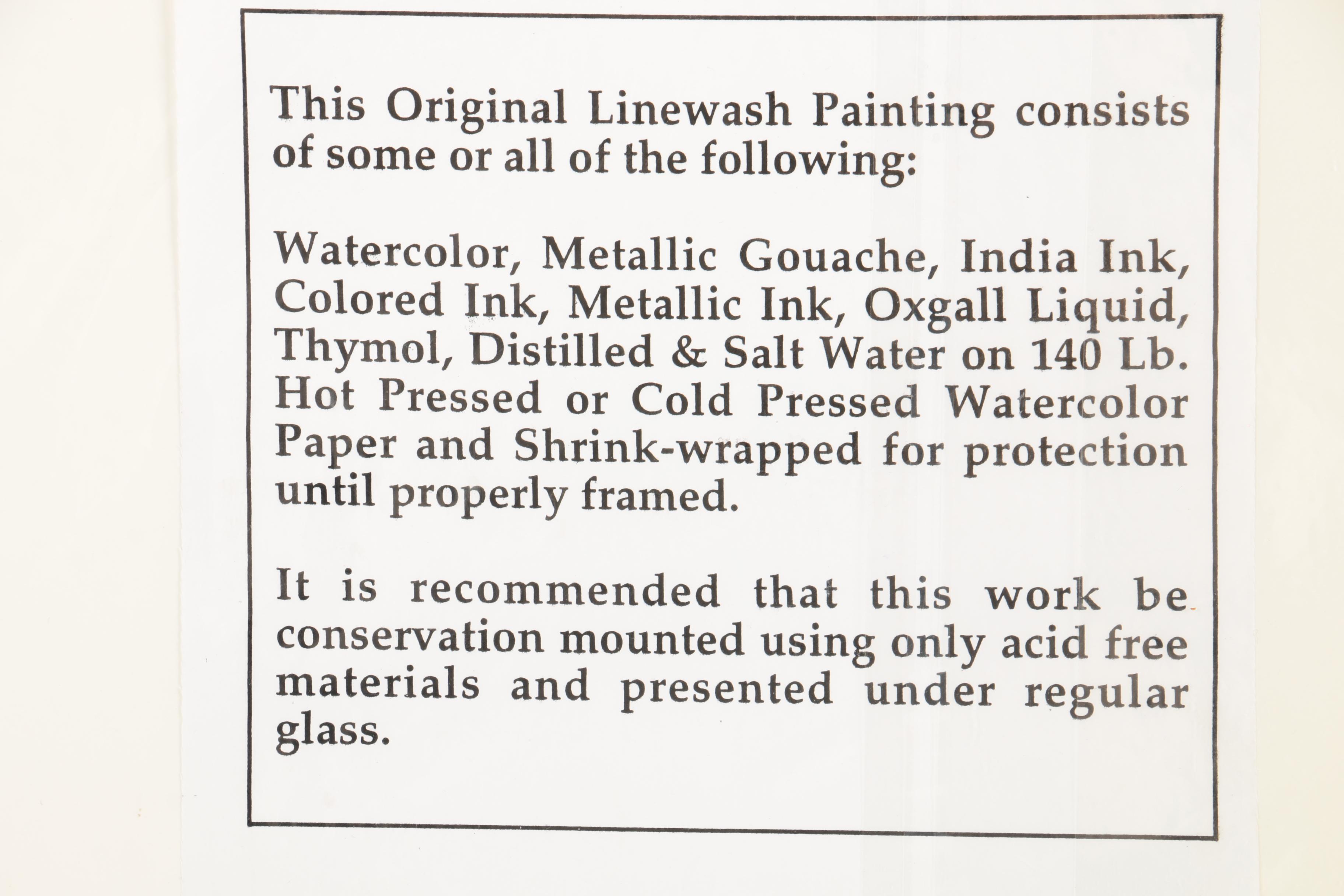 Mixed Media Painting on Paper of Woman in a Fur Coat