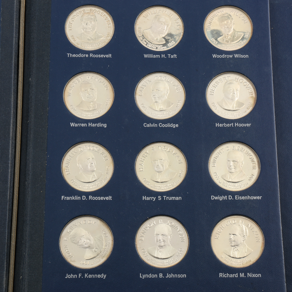 Franklin Mint Treasury of Sterling Silver Presidential Commemorative Medal