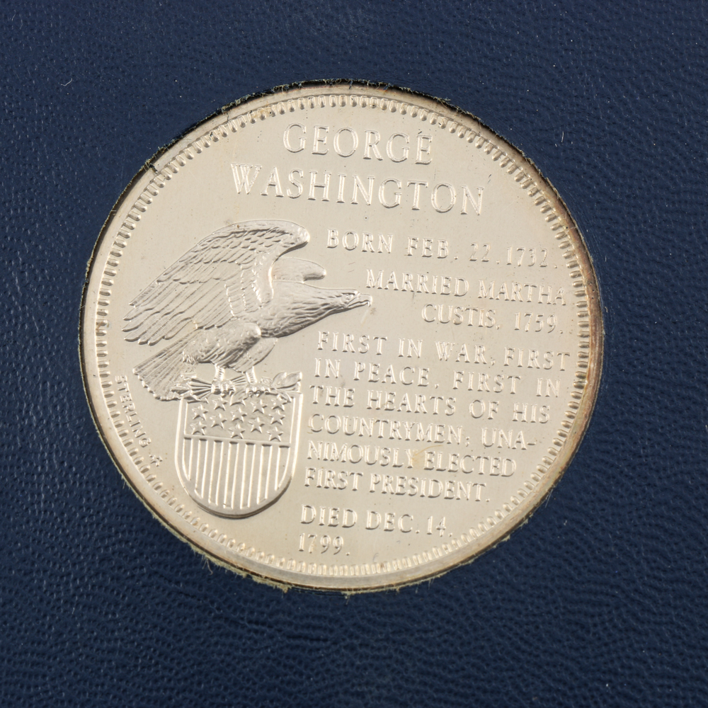 Franklin Mint Treasury of Sterling Silver Presidential Commemorative Medal